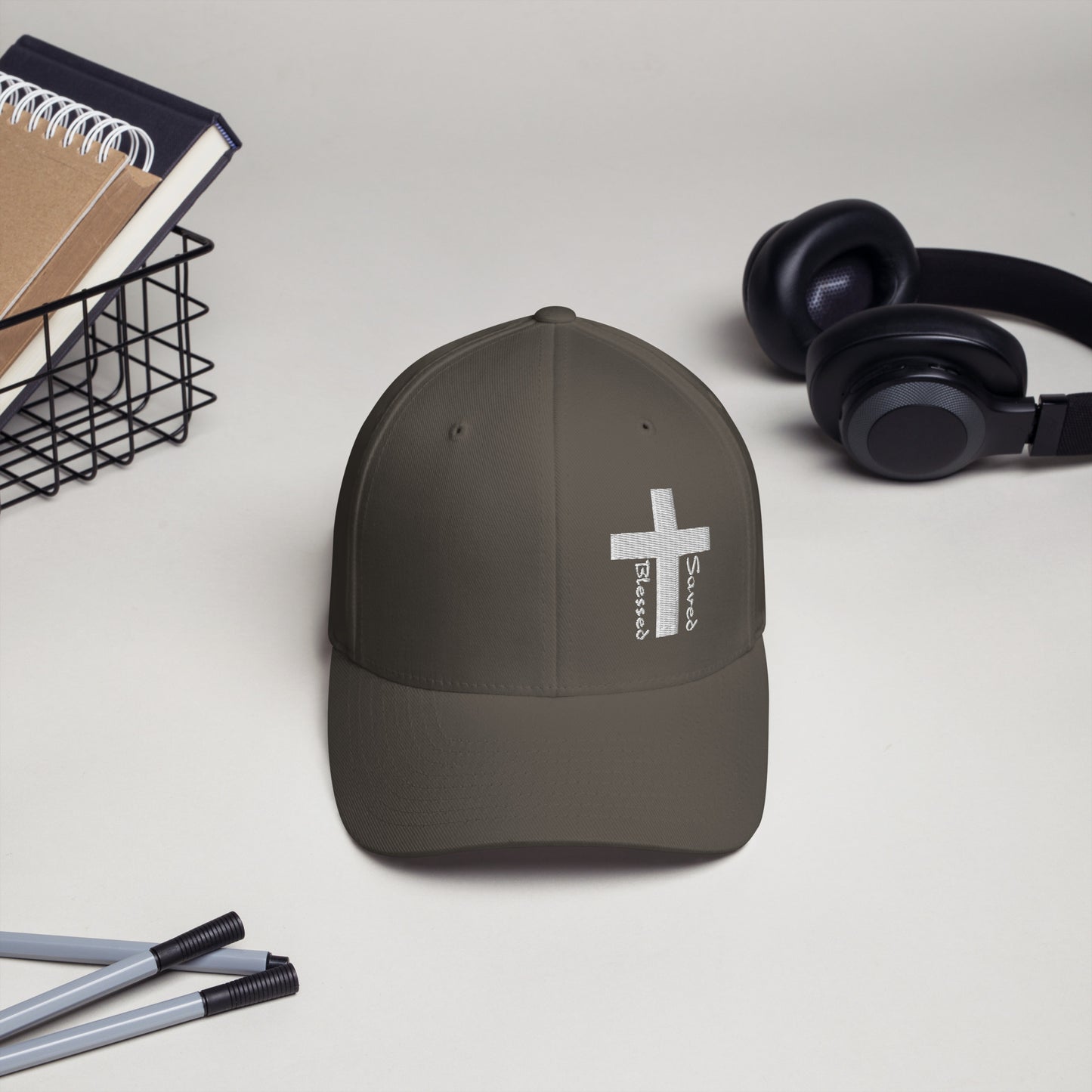 Blessed Saved Flex Fit Hat (Embroidered) | Revival Unleashed Christian Apparel-Revival Unleashed
