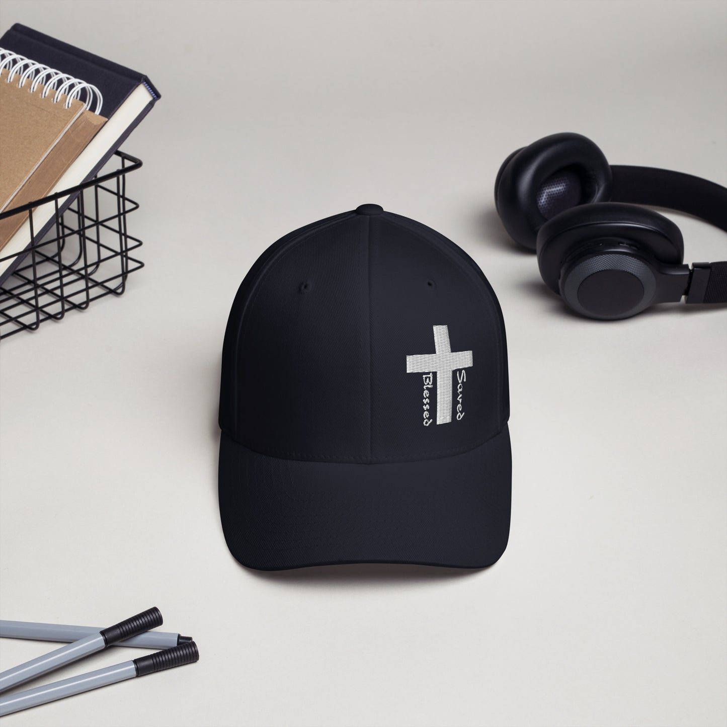 Blessed Saved Flex Fit Hat (Embroidered) | Revival Unleashed Christian Apparel-Revival Unleashed