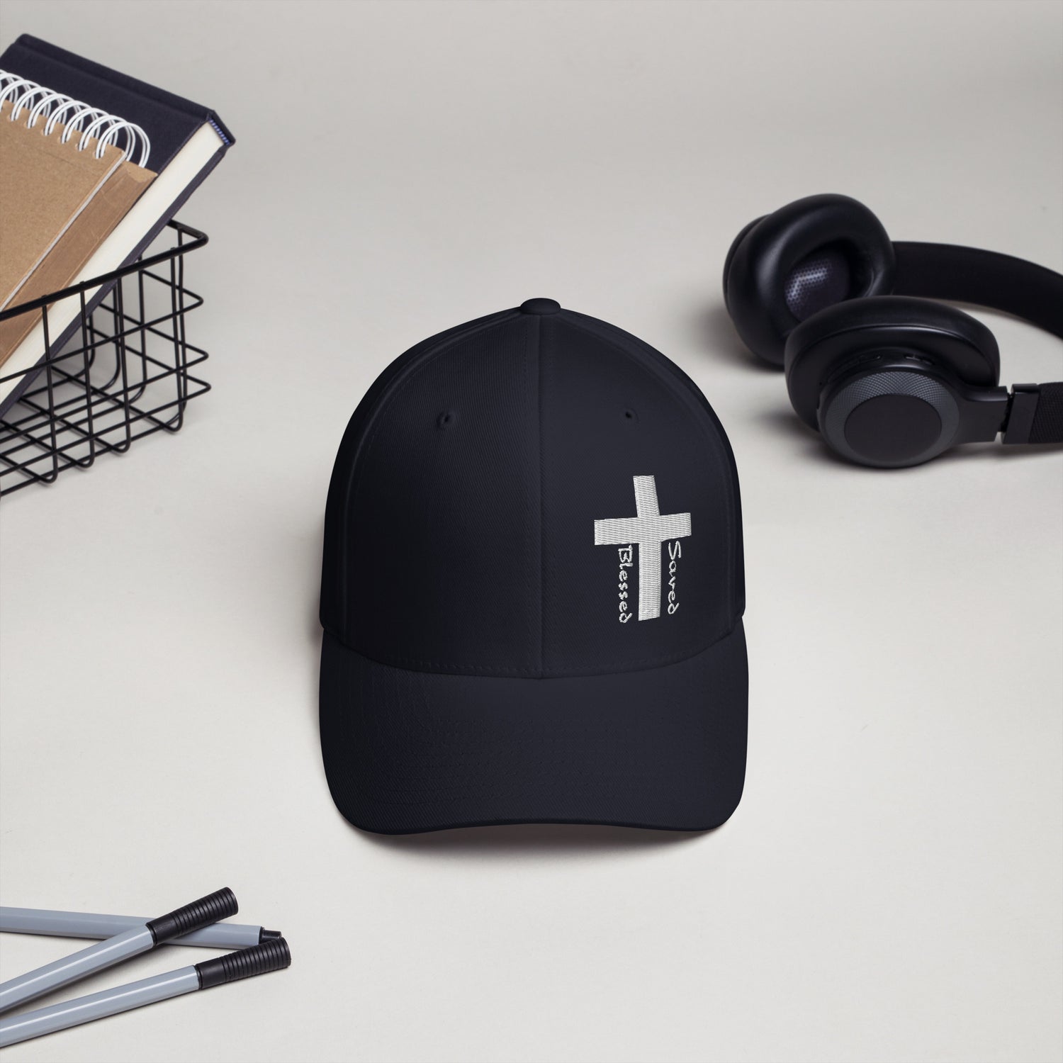 Blessed Saved Flex Fit Hat (Embroidered) | Revival Unleashed Christian Apparel-Revival Unleashed