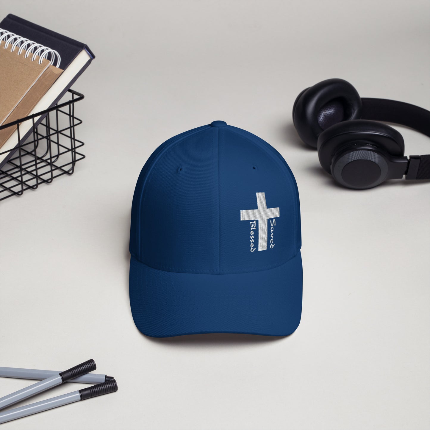 Blessed Saved Flex Fit Hat (Embroidered) | Revival Unleashed Christian Apparel-Revival Unleashed