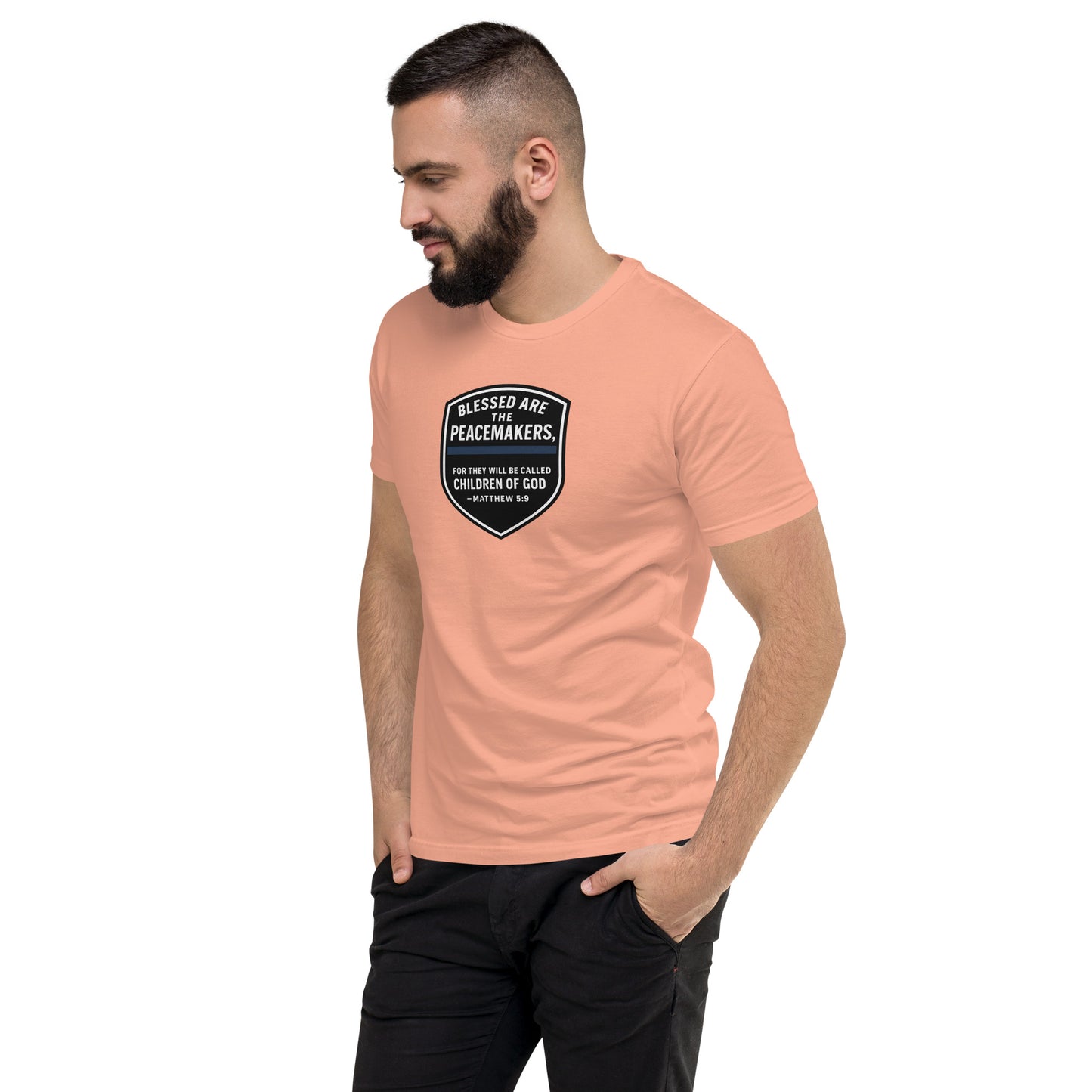 Blessed Are the Peacemakers Fitted T-Shirt – Christian Faith & Law Enforcement Apparel-Revival Unleashed