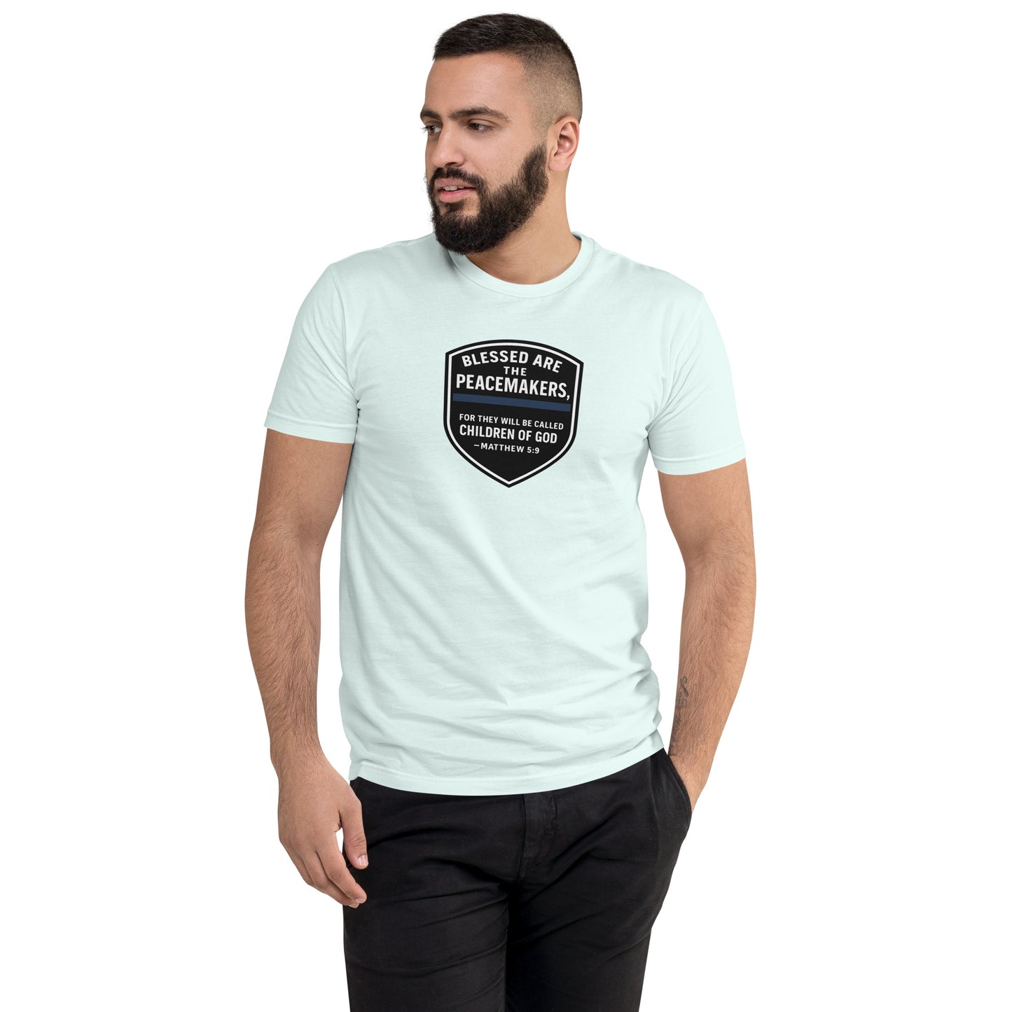 Blessed Are the Peacemakers Fitted T-Shirt – Christian Faith & Law Enforcement Apparel-Revival Unleashed