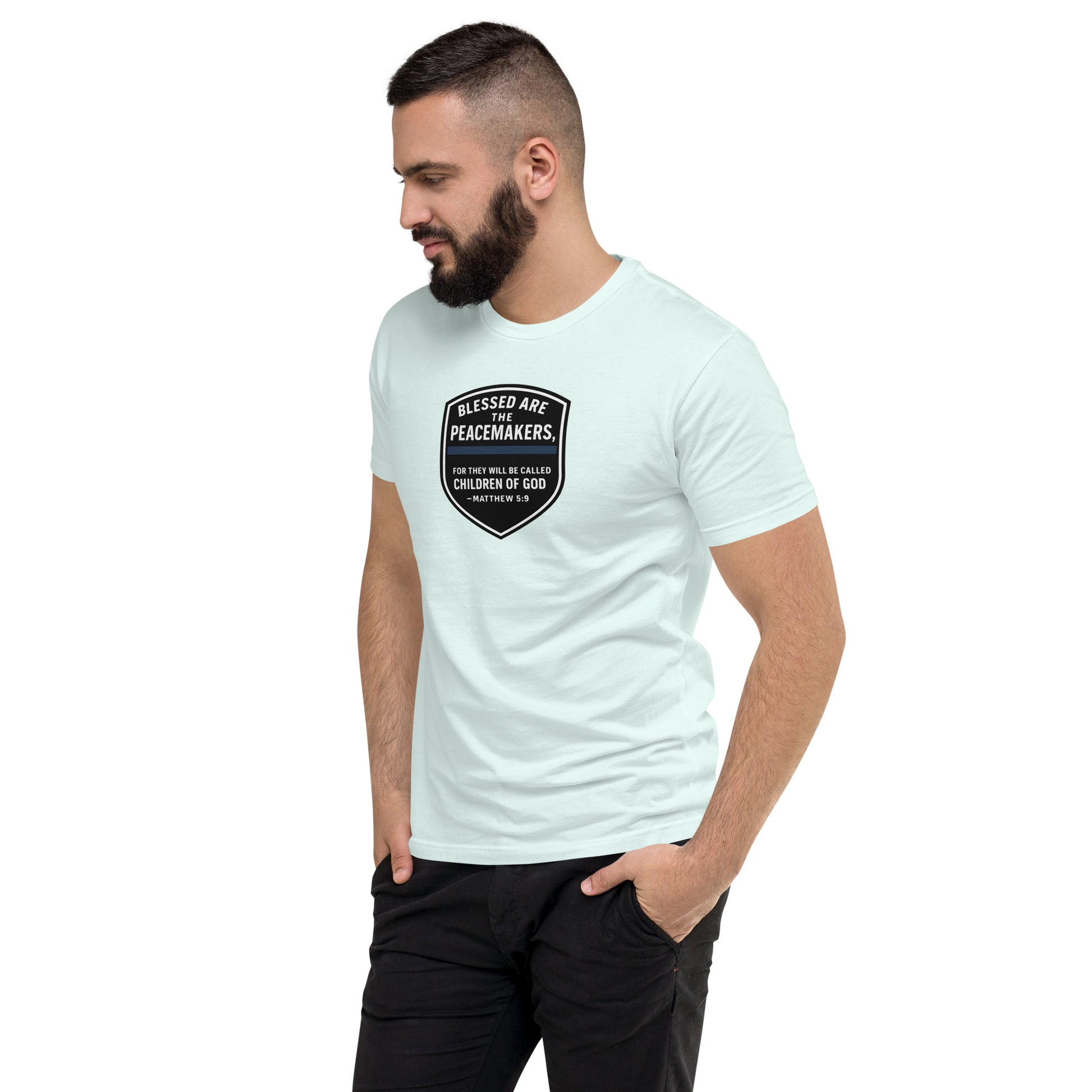 Blessed Are the Peacemakers Fitted T-Shirt – Christian Faith & Law Enforcement Apparel-Revival Unleashed