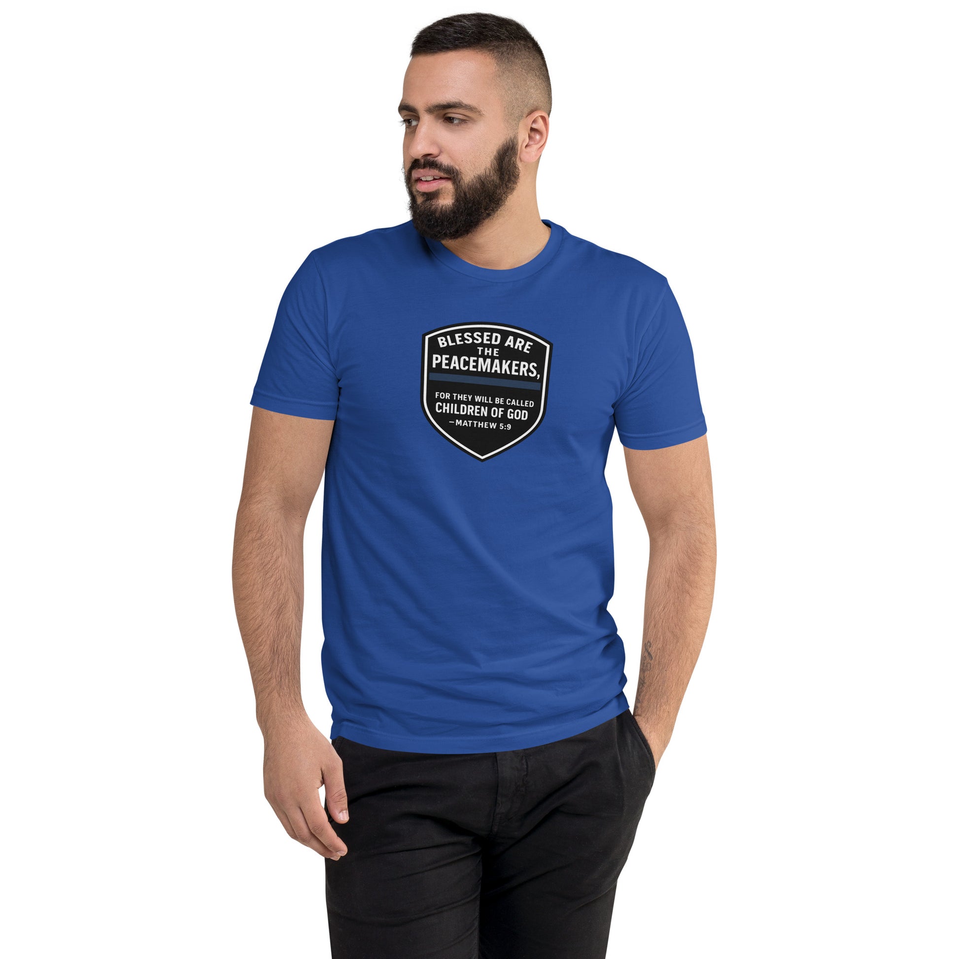 Blessed Are the Peacemakers Fitted T-Shirt – Christian Faith & Law Enforcement Apparel-Revival Unleashed