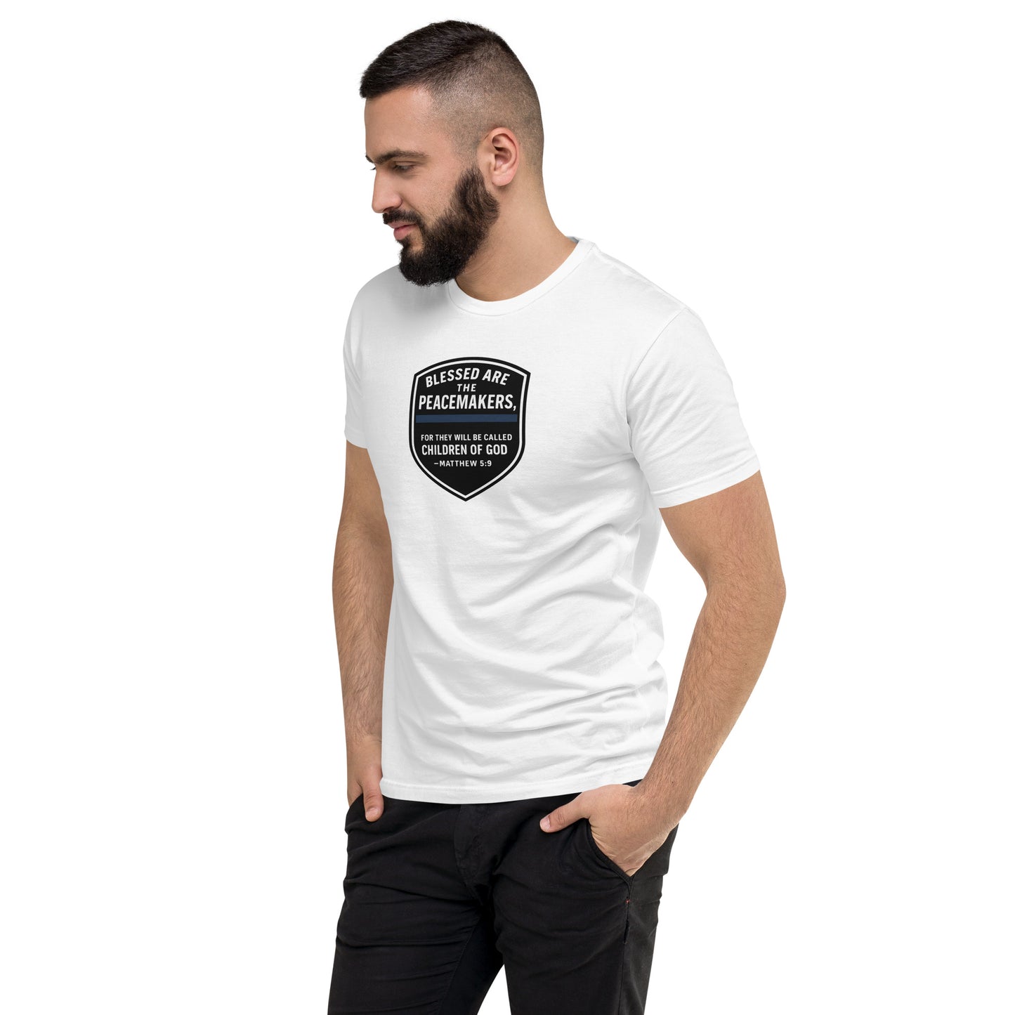 Blessed Are the Peacemakers Fitted T-Shirt – Christian Faith & Law Enforcement Apparel-Revival Unleashed