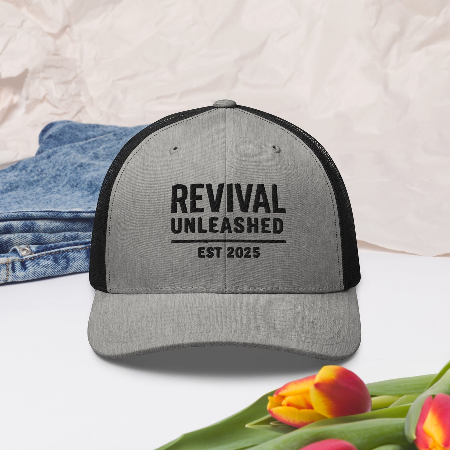 Revival Unleashed EST 2025 Snapback Embroidered Hat – Christian Faith Headwear-Revival Unleashed