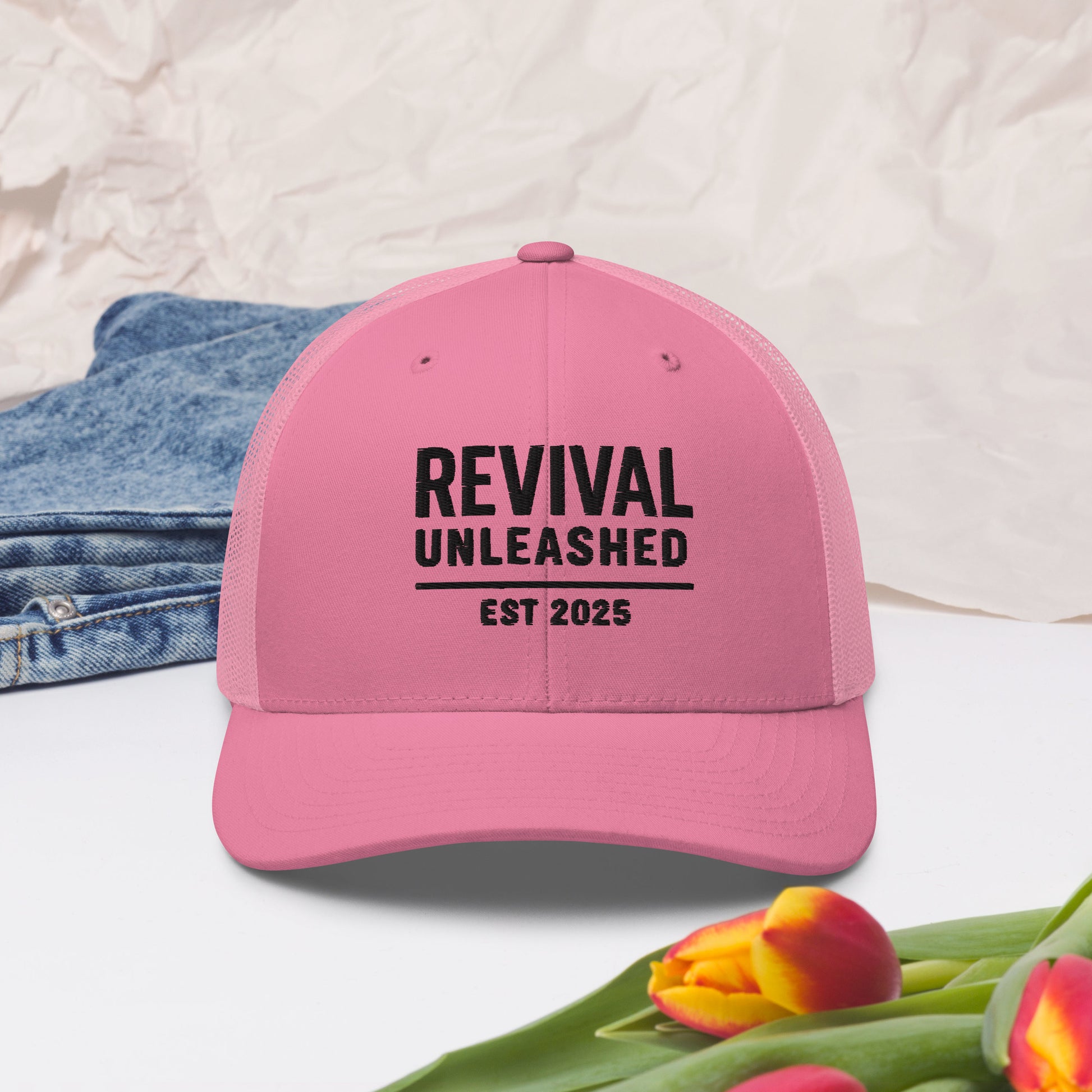 Revival Unleashed EST 2025 Snapback Embroidered Hat – Christian Faith Headwear-Revival Unleashed