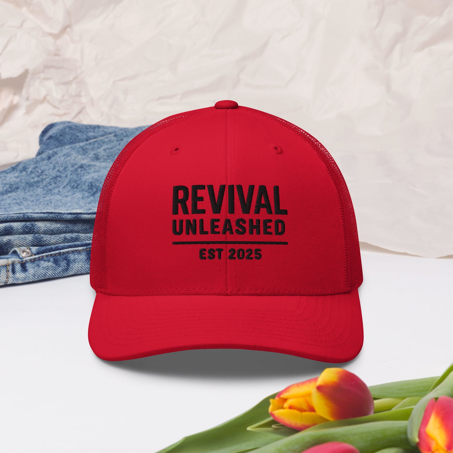 Revival Unleashed EST 2025 Snapback Embroidered Hat – Christian Faith Headwear-Revival Unleashed
