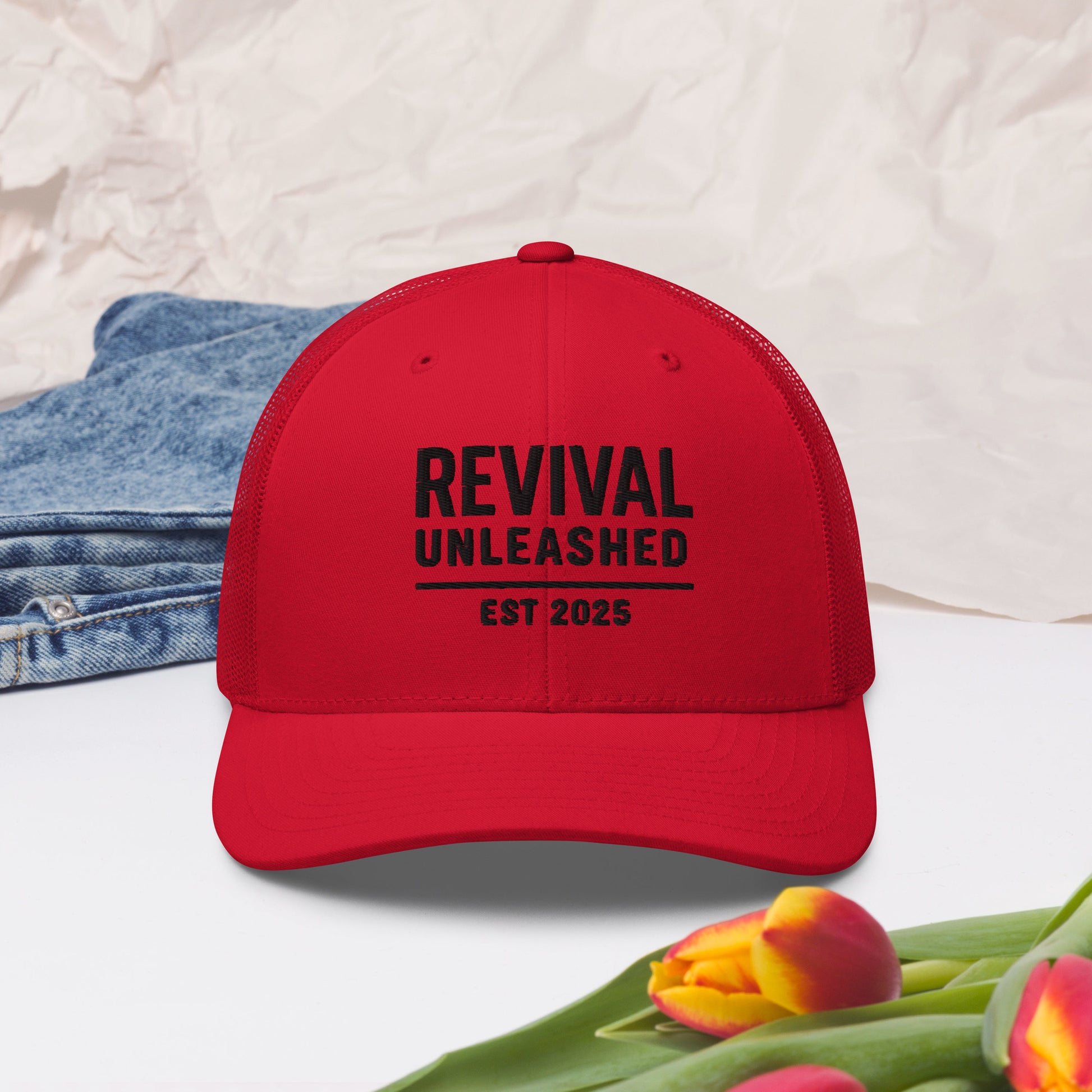 Revival Unleashed EST 2025 Snapback Embroidered Hat – Christian Faith Headwear-Revival Unleashed
