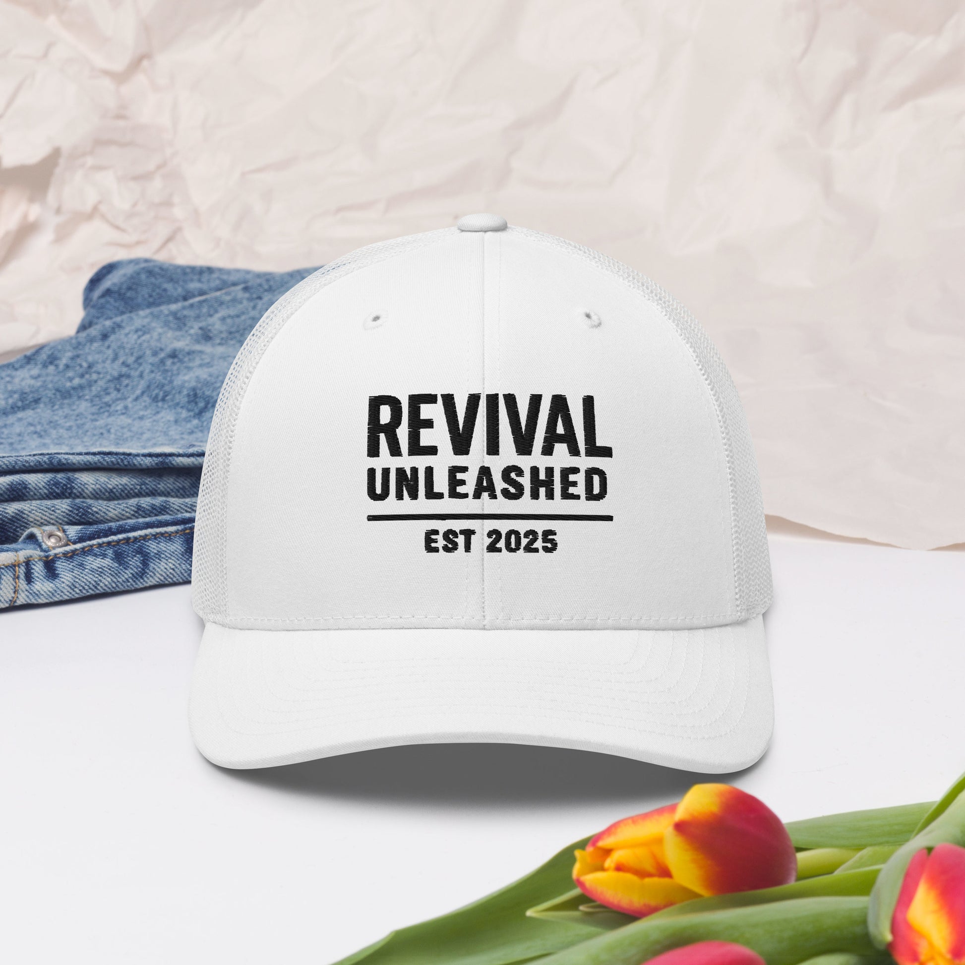 Revival Unleashed EST 2025 Snapback Embroidered Hat – Christian Faith Headwear-Revival Unleashed