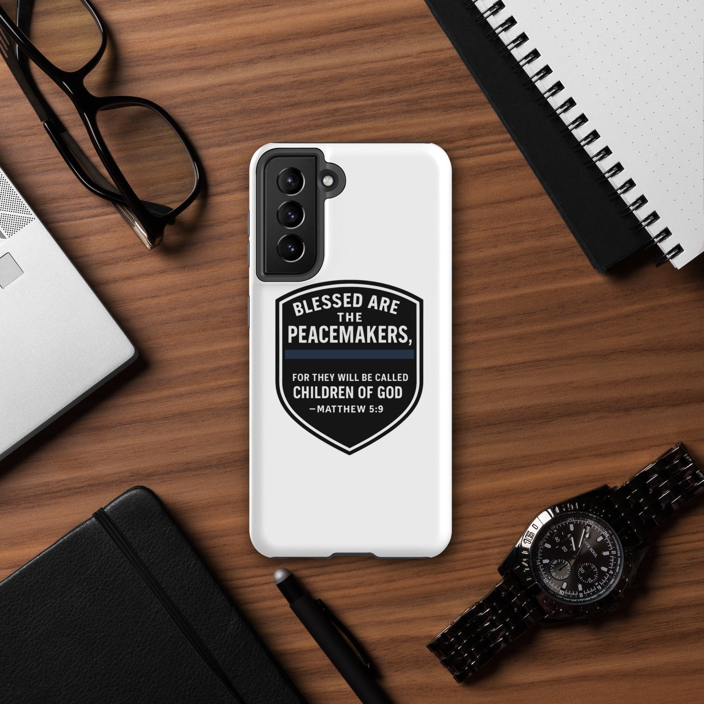 Blessed Are the Peacemakers Tough Case for Samsung® – Christian Faith & Law Enforcement Phone Cover-Revival Unleashed
