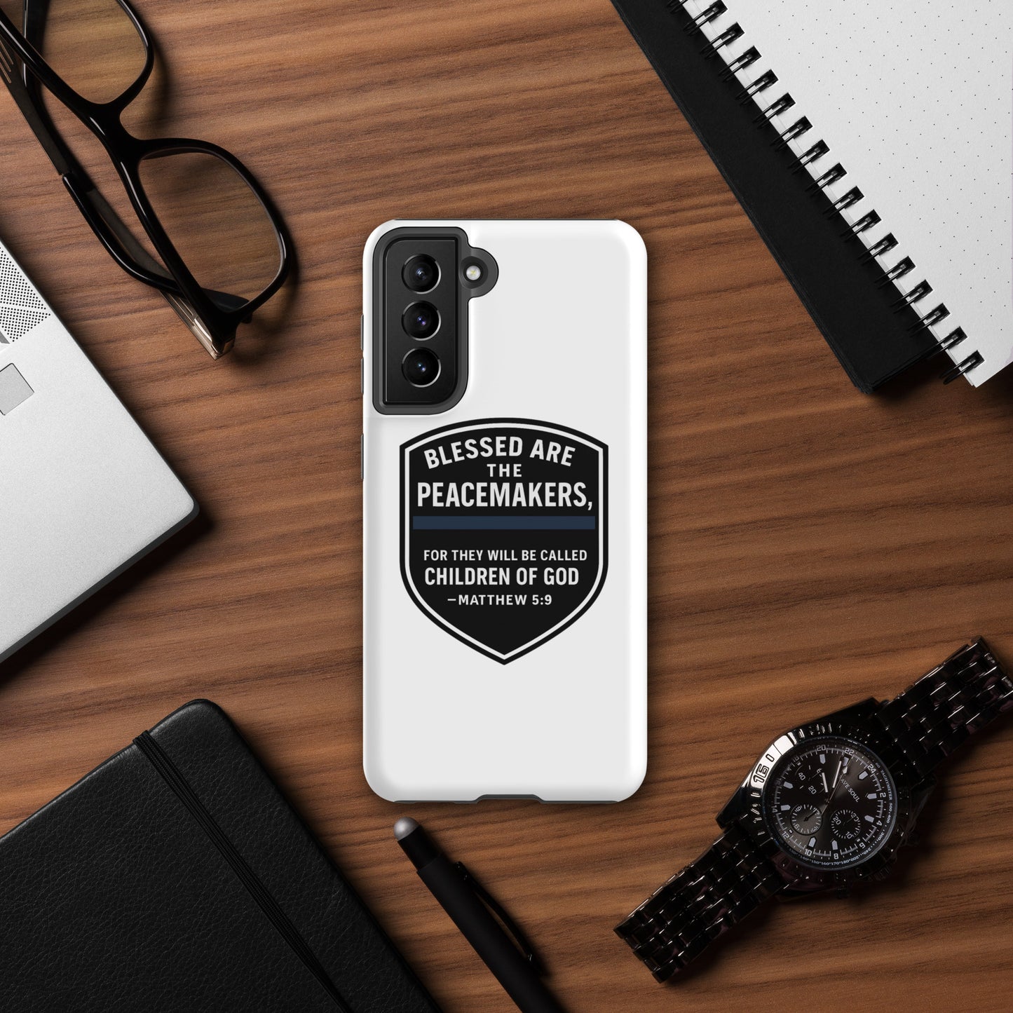 Blessed Are the Peacemakers Tough Case for Samsung® – Christian Faith & Law Enforcement Phone Cover-Revival Unleashed