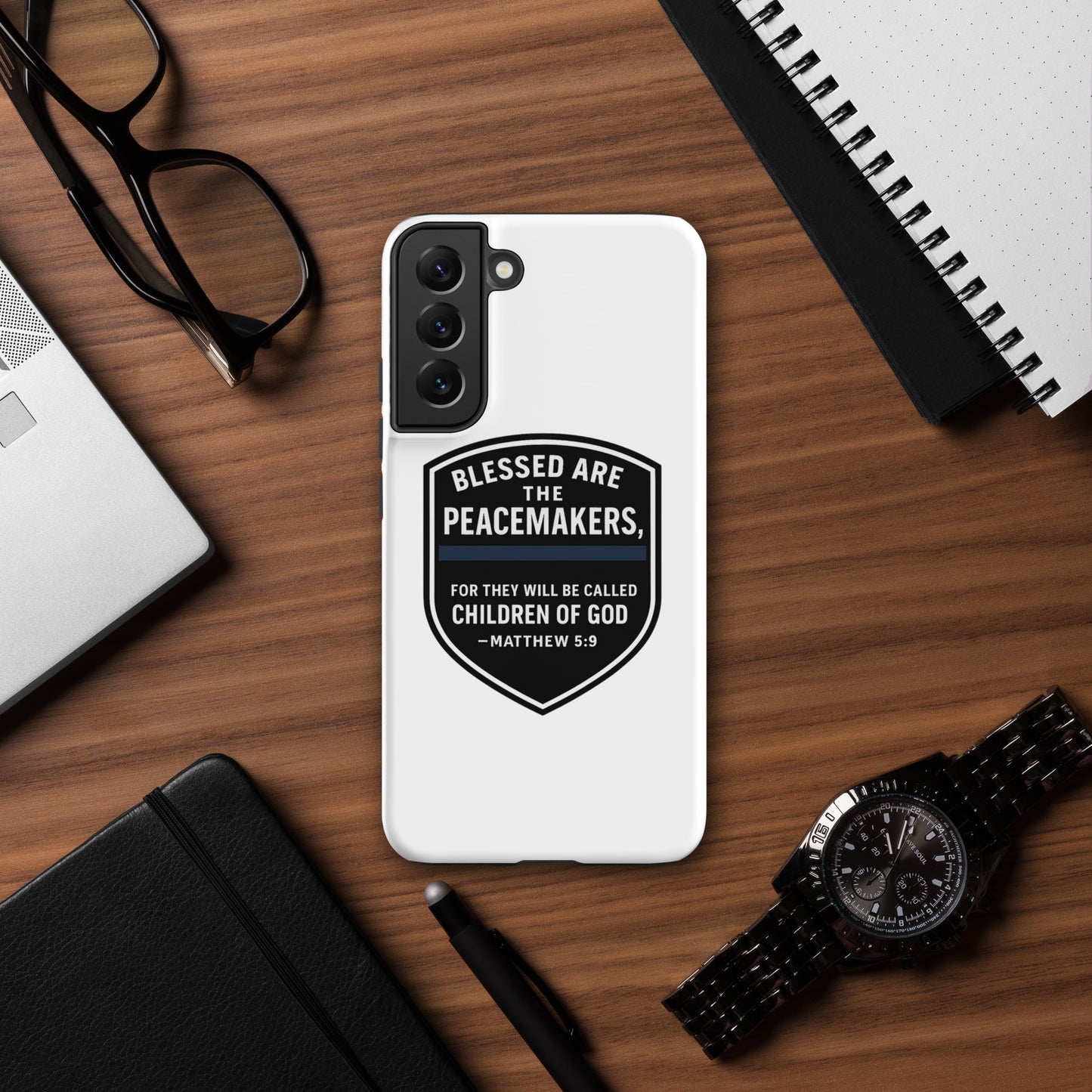 Blessed Are the Peacemakers Tough Case for Samsung® – Christian Faith & Law Enforcement Phone Cover-Revival Unleashed