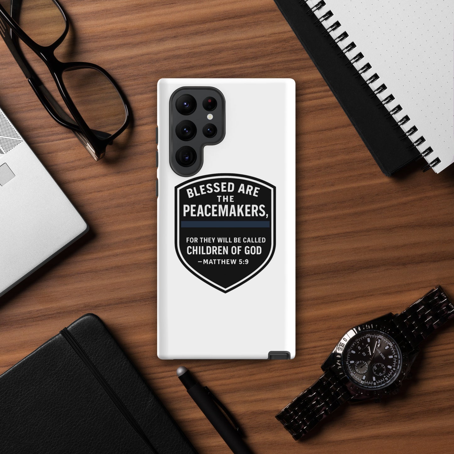 Blessed Are the Peacemakers Tough Case for Samsung® – Christian Faith & Law Enforcement Phone Cover-Revival Unleashed