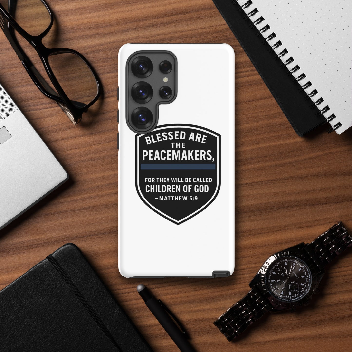 Blessed Are the Peacemakers Tough Case for Samsung® – Christian Faith & Law Enforcement Phone Cover-Revival Unleashed