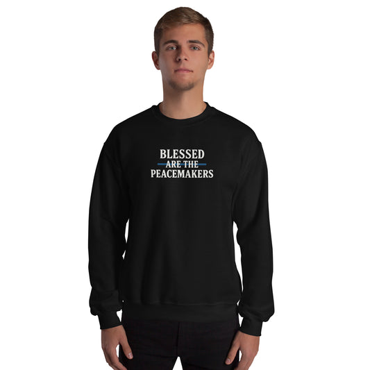 Blessed Are The Peacemakers Blue Line Unisex Sweater – Christian Faith Apparel | Revival Unleashed-Revival Unleashed