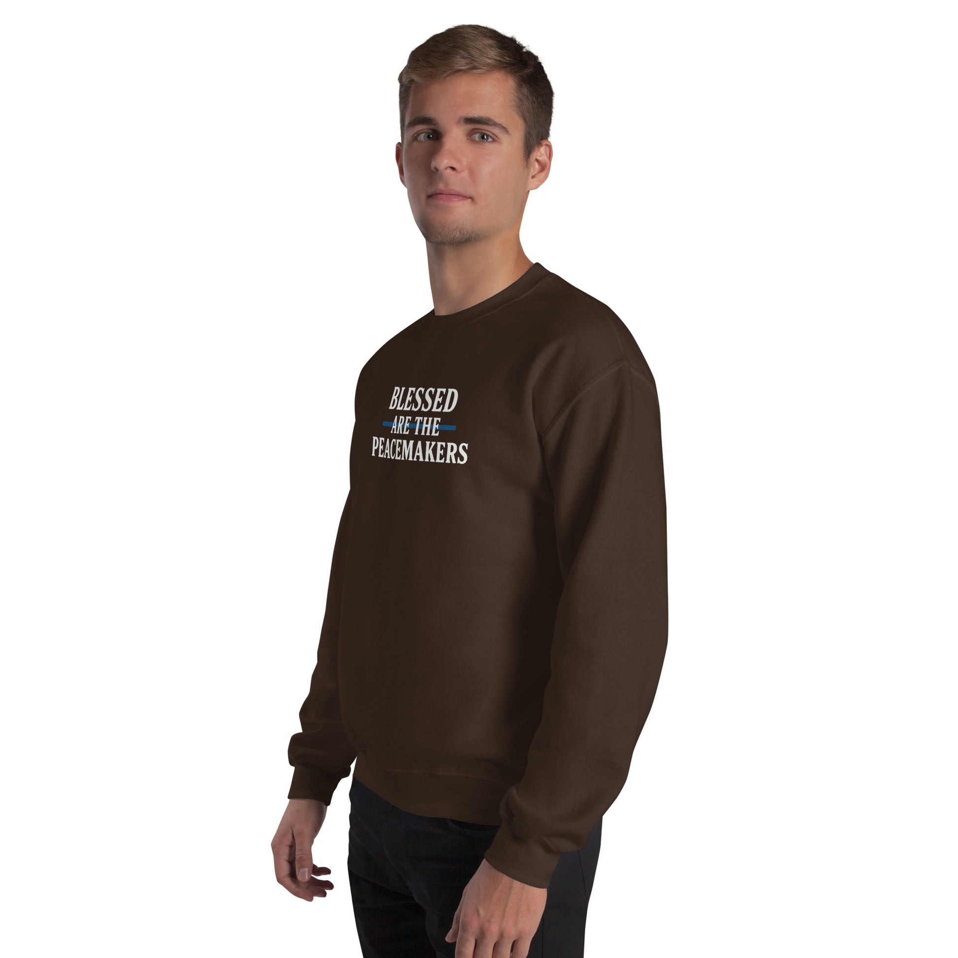 Blessed Are The Peacemakers Blue Line Unisex Sweater – Christian Faith Apparel | Revival Unleashed-Revival Unleashed