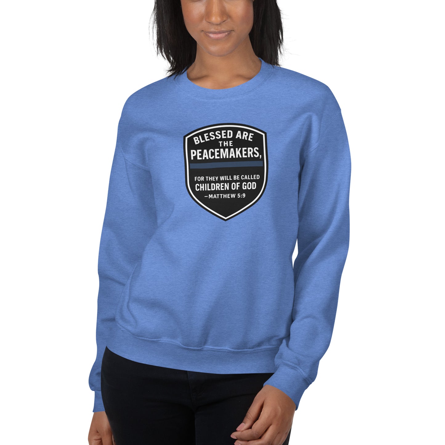Blessed Are the Peacemakers Unisex Crewneck Sweatshirt – Christian Faith & Law Enforcement Apparel-Revival Unleashed