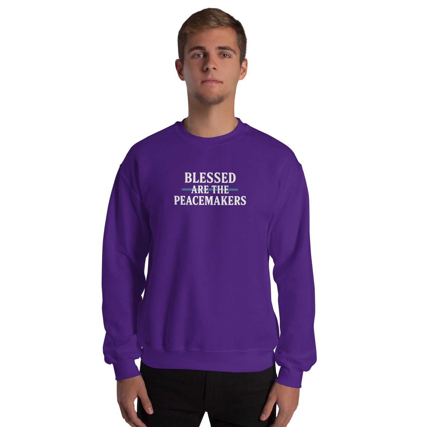 Blessed Are The Peacemakers Blue Line Unisex Sweater – Christian Faith Apparel | Revival Unleashed-Revival Unleashed
