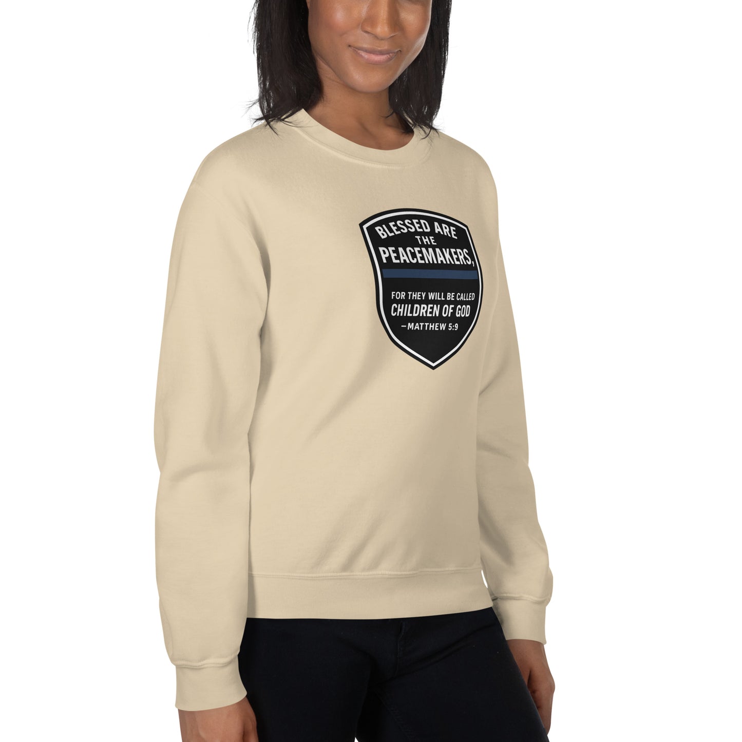 Blessed Are the Peacemakers Unisex Crewneck Sweatshirt – Christian Faith & Law Enforcement Apparel-Revival Unleashed