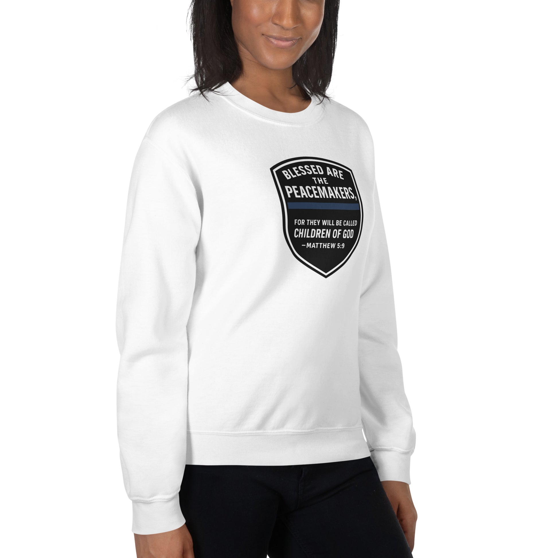 Blessed Are the Peacemakers Unisex Crewneck Sweatshirt – Christian Faith & Law Enforcement Apparel-Revival Unleashed