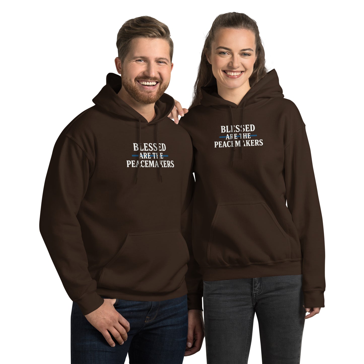 Blessed Are The Peacemakers Blue Line Unisex Hoodie – Christian Faith Apparel | Revival Unleashed-Revival Unleashed