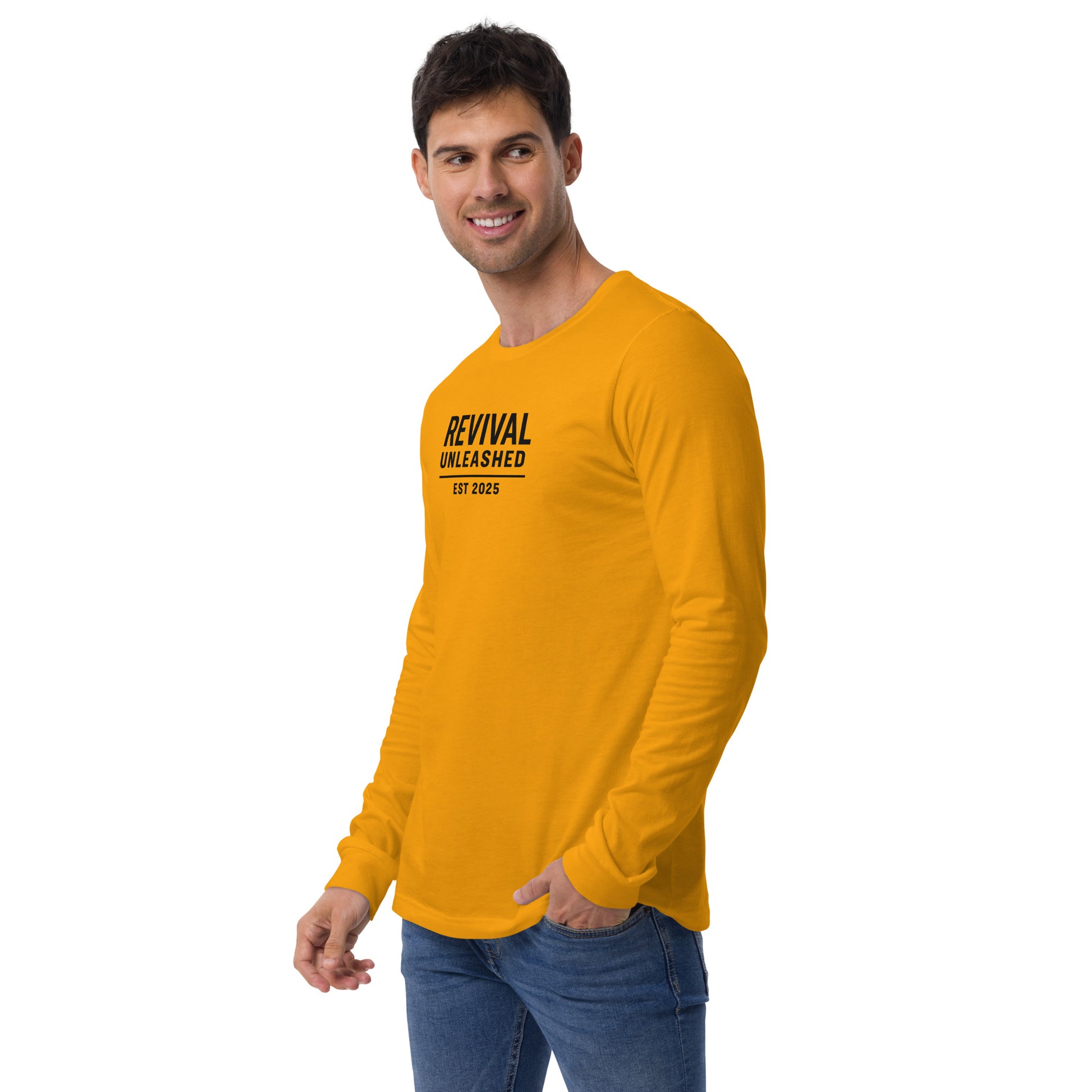 Revival Unleashed EST 2025 Unisex Long Sleeve Shirt – Christian Faith Apparel-Revival Unleashed