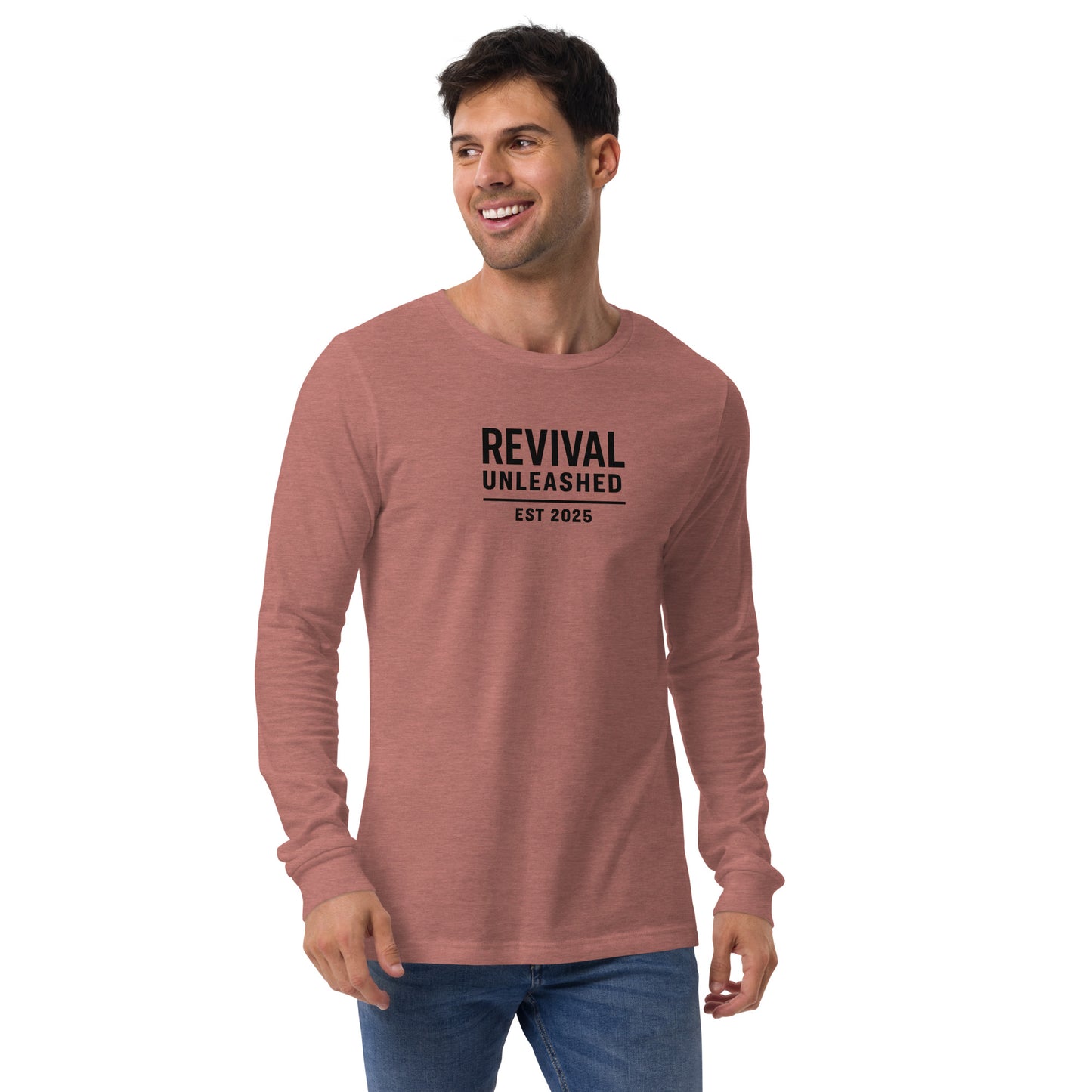 Revival Unleashed EST 2025 Unisex Long Sleeve Shirt – Christian Faith Apparel-Revival Unleashed