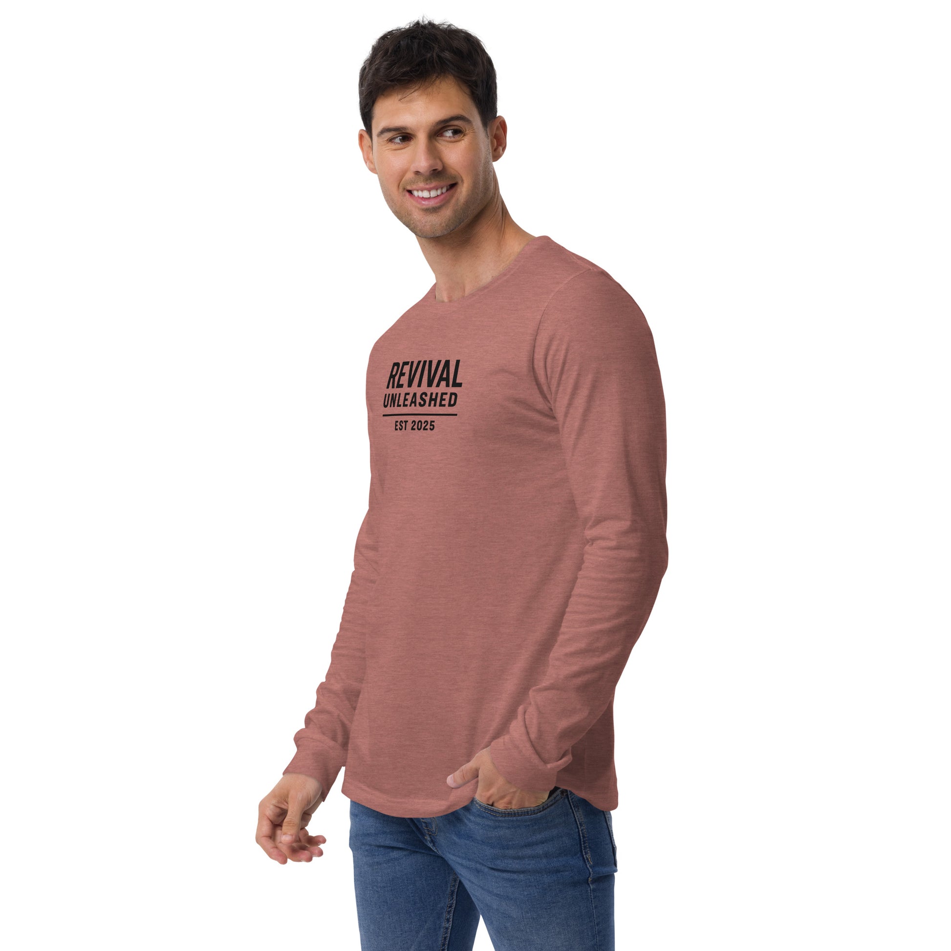 Revival Unleashed EST 2025 Unisex Long Sleeve Shirt – Christian Faith Apparel-Revival Unleashed