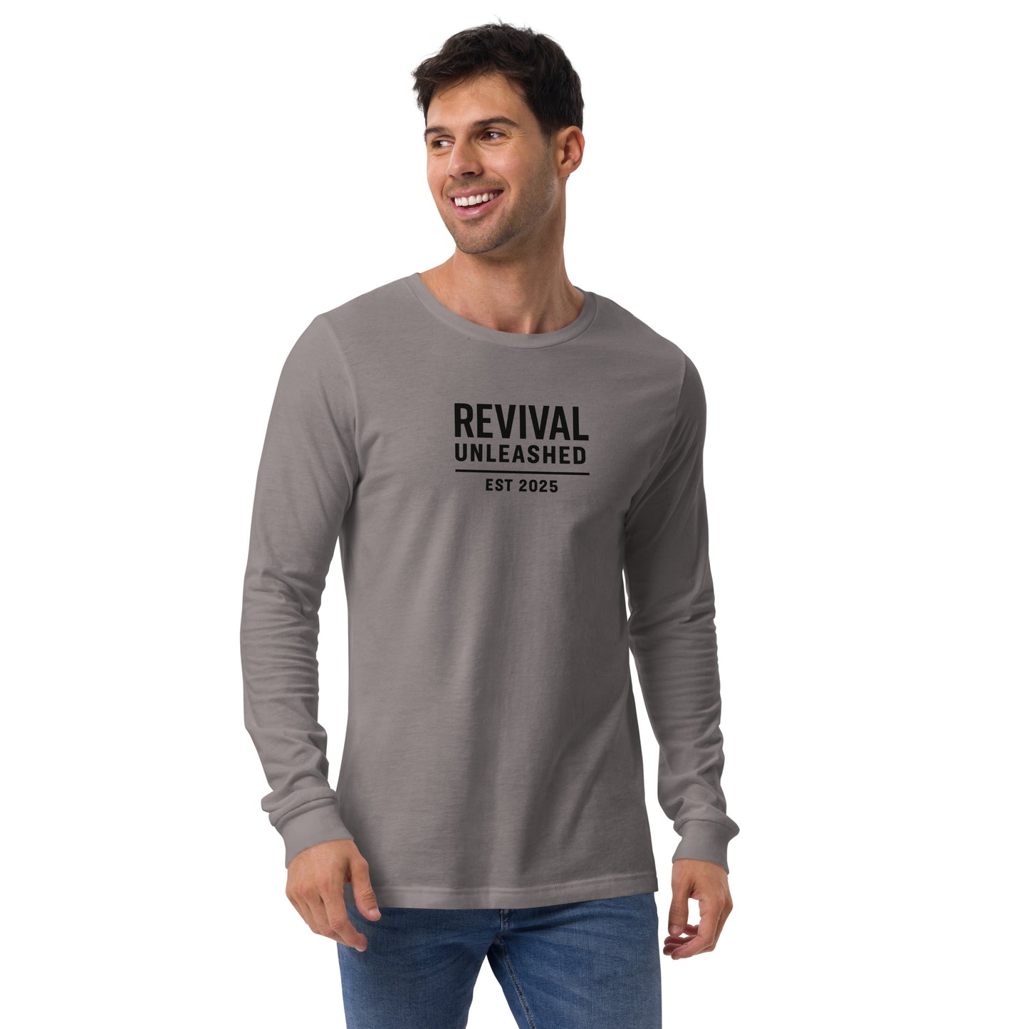 Revival Unleashed EST 2025 Unisex Long Sleeve Shirt – Christian Faith Apparel-Revival Unleashed