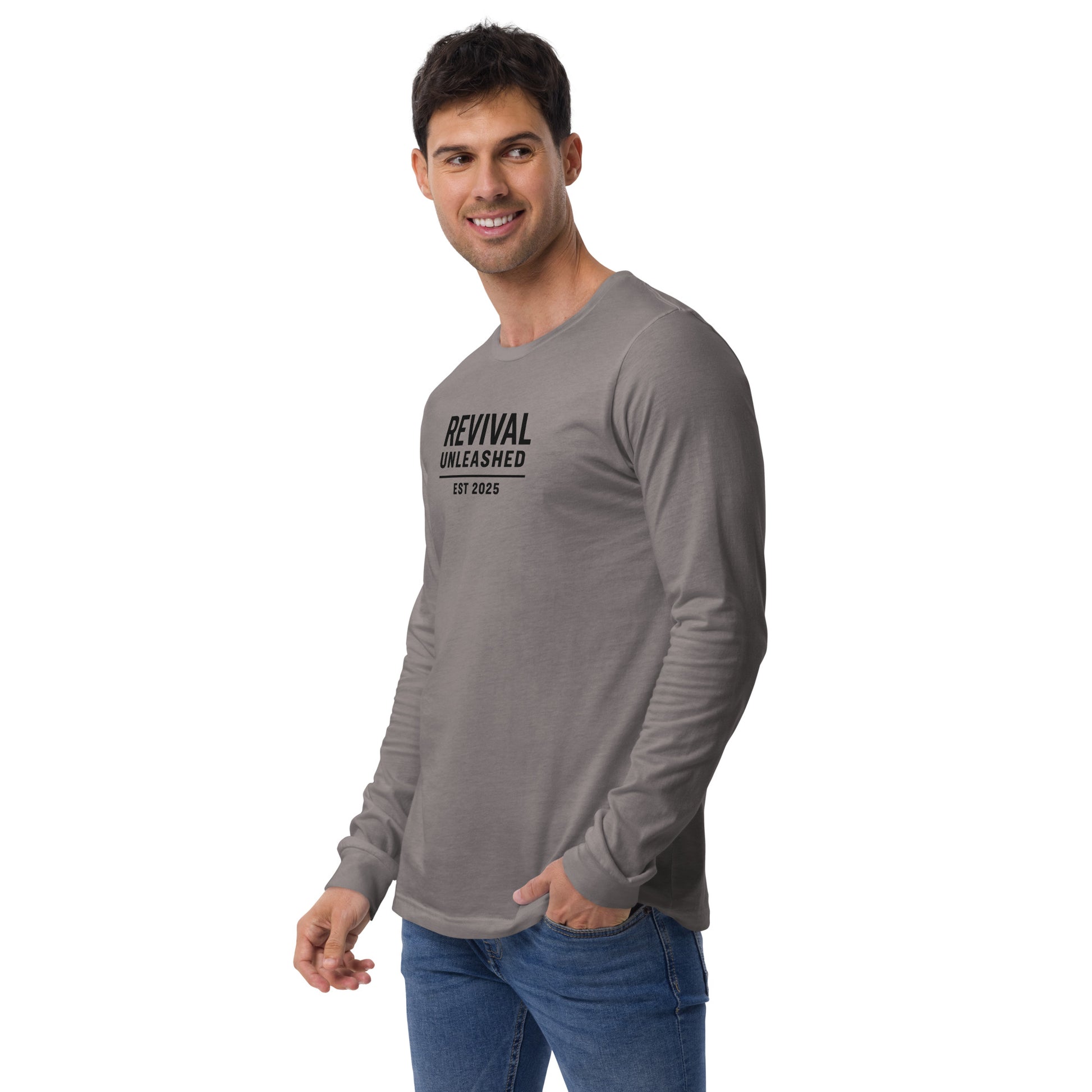 Revival Unleashed EST 2025 Unisex Long Sleeve Shirt – Christian Faith Apparel-Revival Unleashed