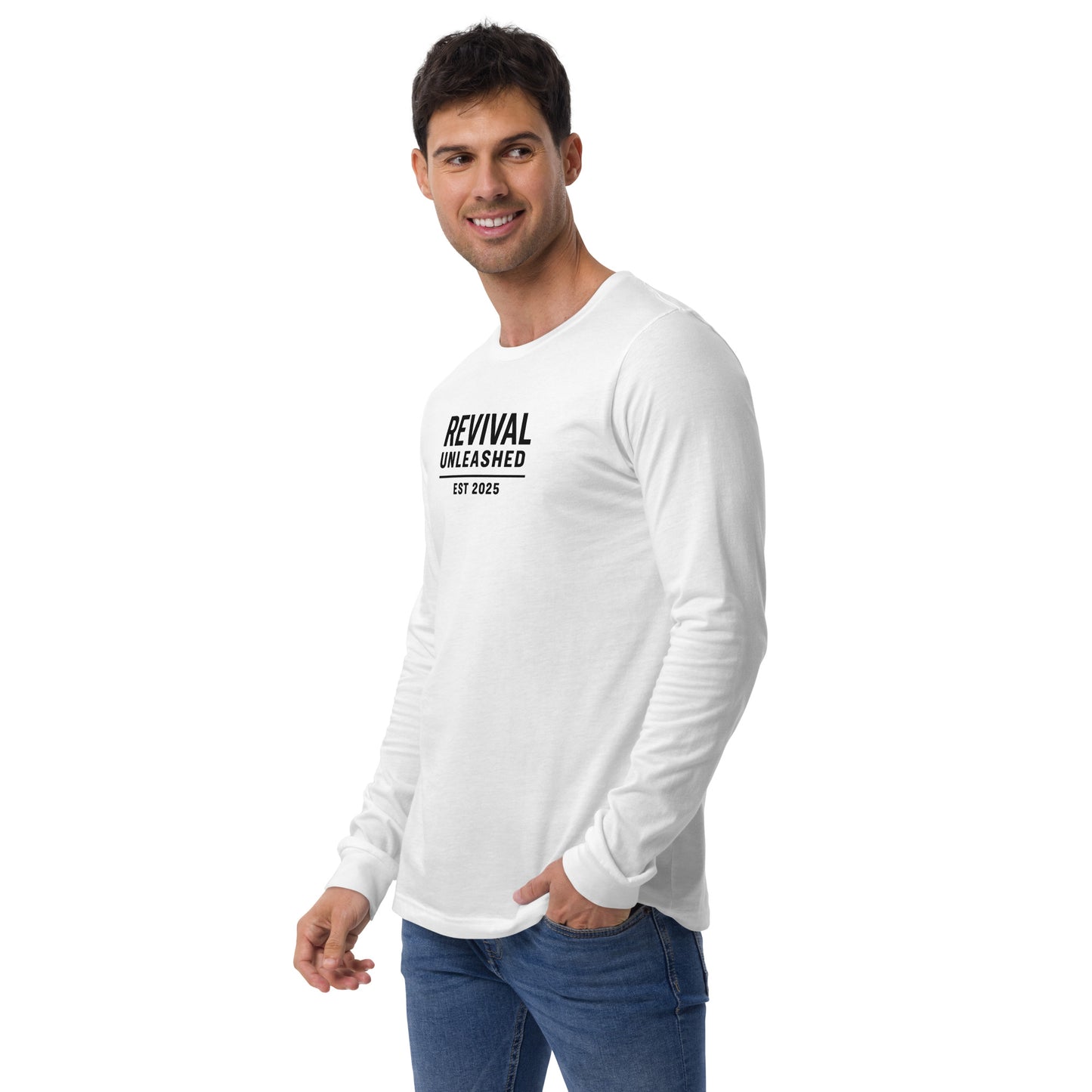 Revival Unleashed EST 2025 Unisex Long Sleeve Shirt – Christian Faith Apparel-Revival Unleashed