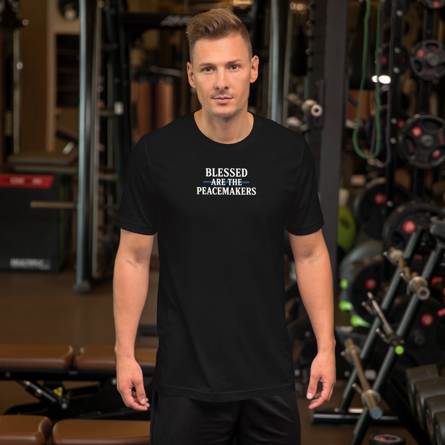 Blessed Are The Peacemakers Blue Line Classic T-Shirt – Christian Faith Apparel | Revival Unleashed-Revival Unleashed