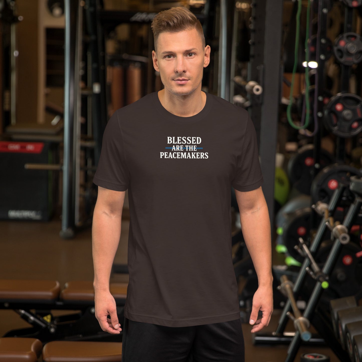 Blessed Are The Peacemakers Blue Line Classic T-Shirt – Christian Faith Apparel | Revival Unleashed-Revival Unleashed