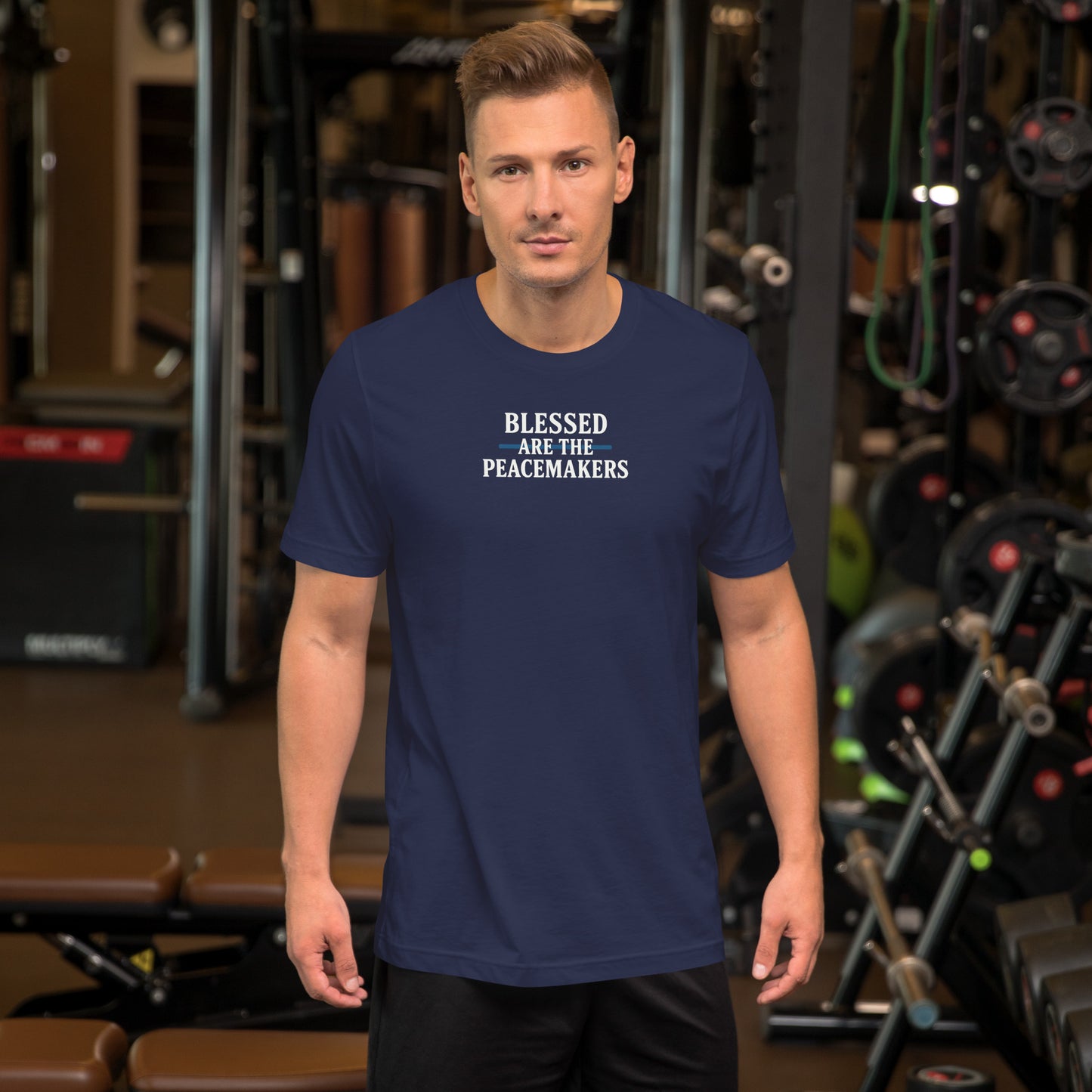 Blessed Are The Peacemakers Blue Line Classic T-Shirt – Christian Faith Apparel | Revival Unleashed-Revival Unleashed