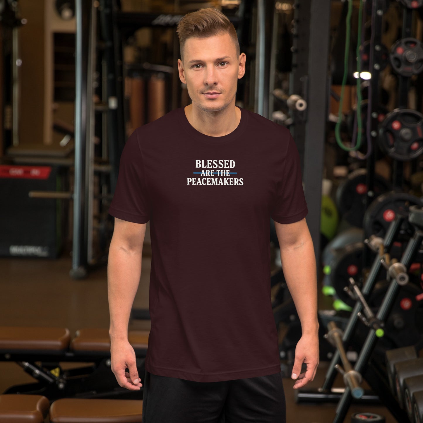 Blessed Are The Peacemakers Blue Line Classic T-Shirt – Christian Faith Apparel | Revival Unleashed-Revival Unleashed