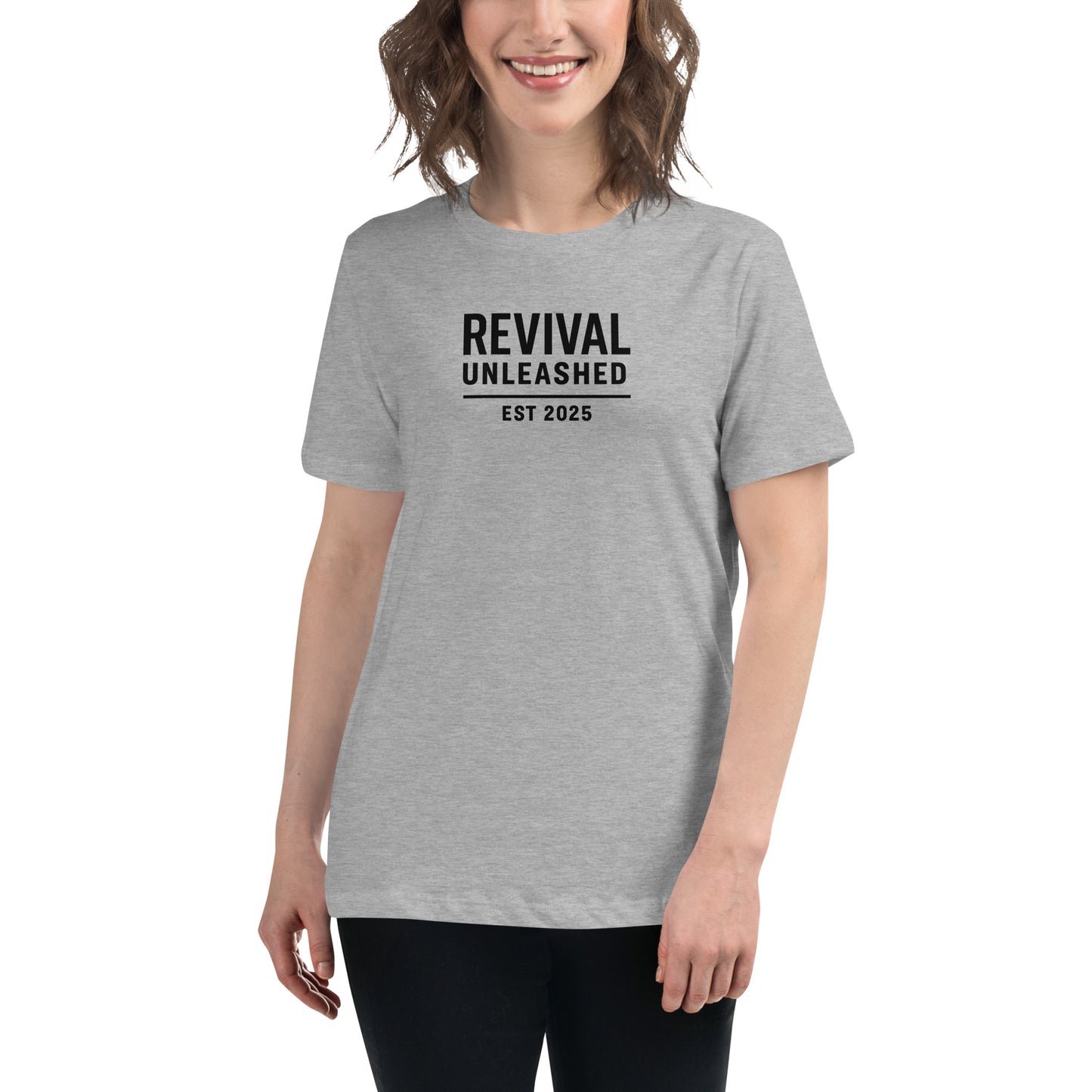 Revival Unleashed EST 2025 Women’s Relaxed T-Shirt – Christian Faith Apparel-Revival Unleashed
