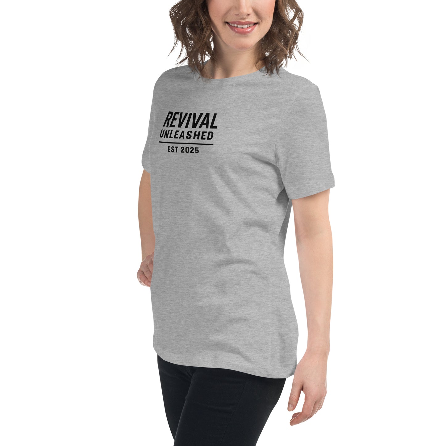 Revival Unleashed EST 2025 Women’s Relaxed T-Shirt – Christian Faith Apparel-Revival Unleashed