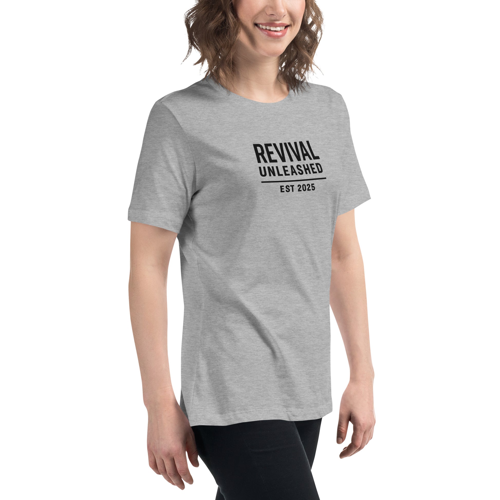Revival Unleashed EST 2025 Women’s Relaxed T-Shirt – Christian Faith Apparel-Revival Unleashed