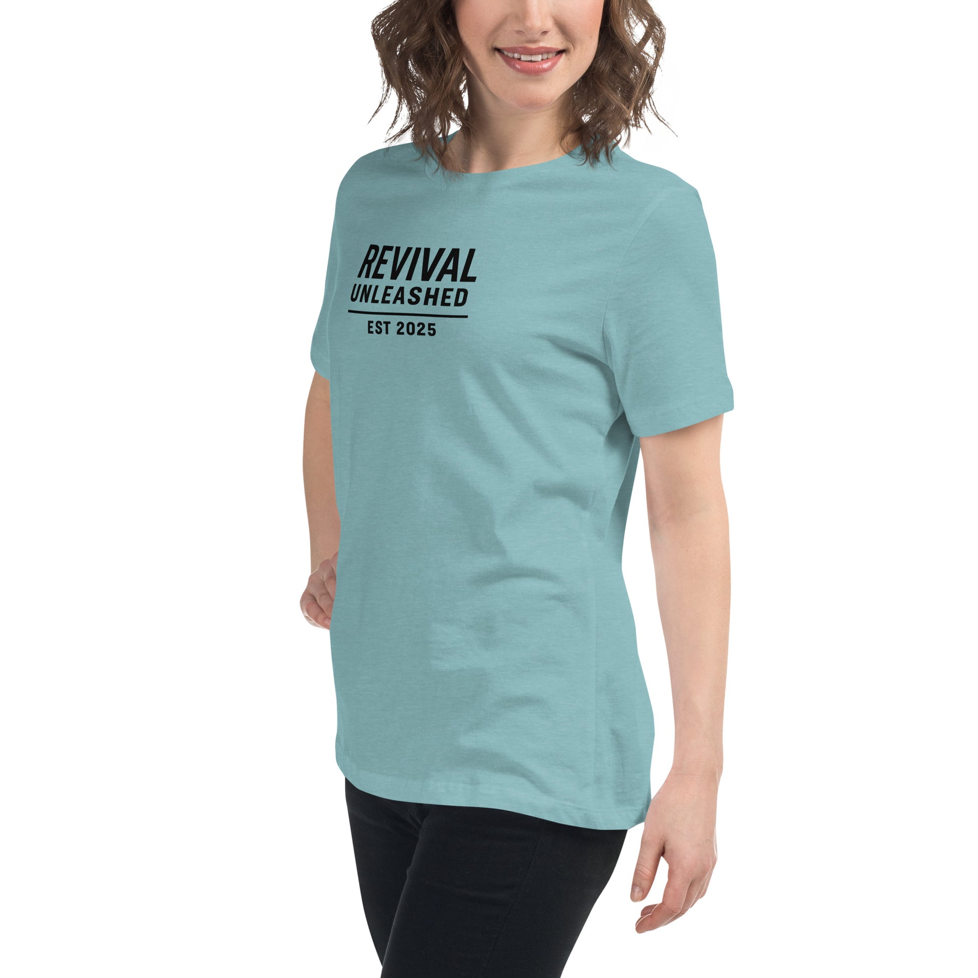 Revival Unleashed EST 2025 Women’s Relaxed T-Shirt – Christian Faith Apparel-Revival Unleashed