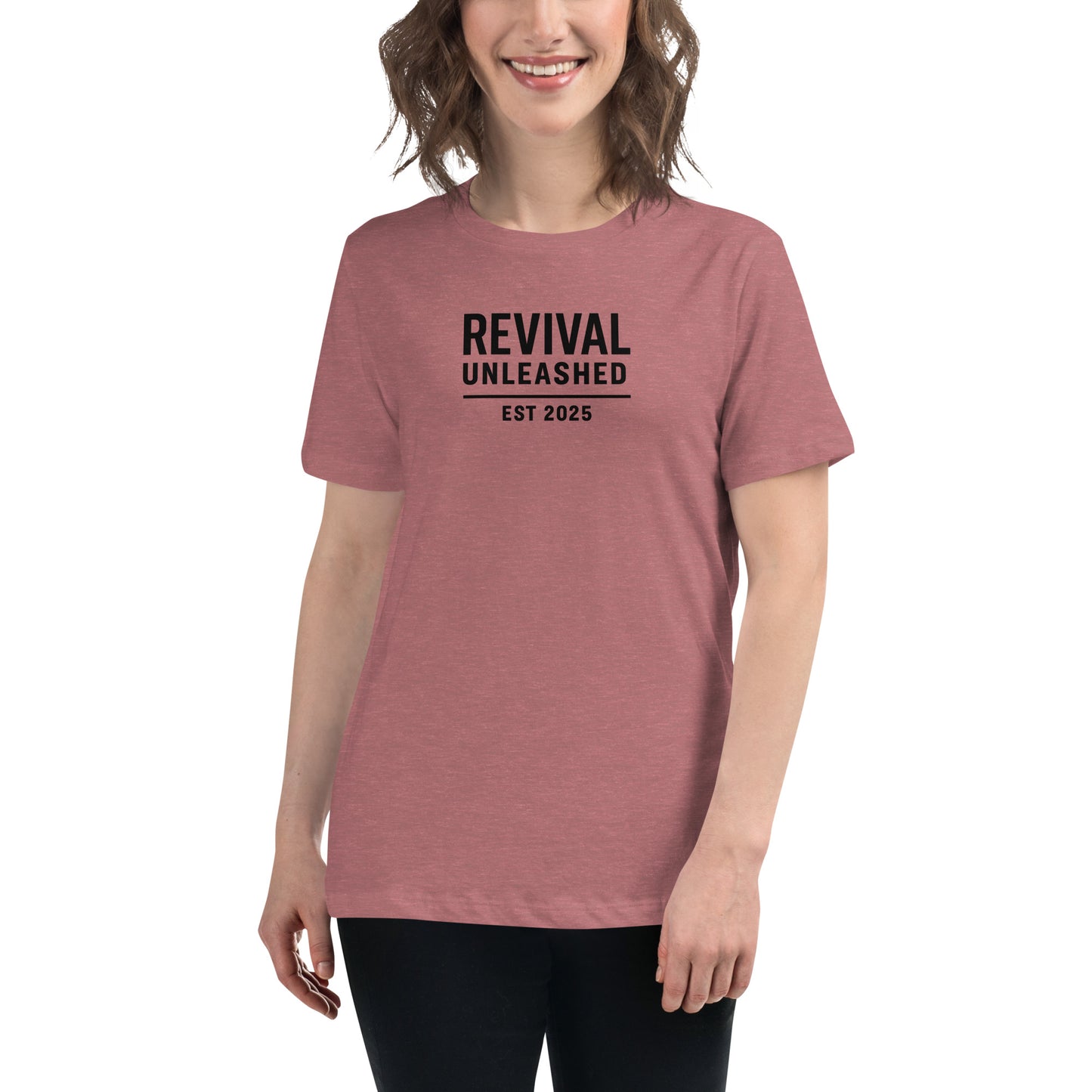 Revival Unleashed EST 2025 Women’s Relaxed T-Shirt – Christian Faith Apparel-Revival Unleashed