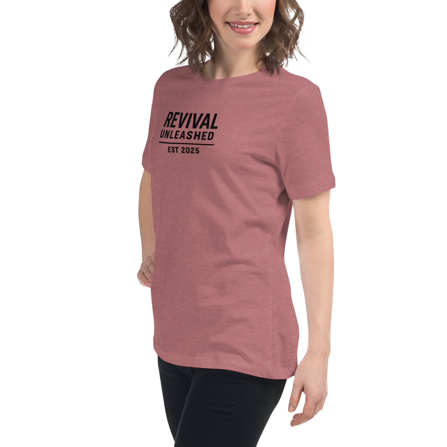 Revival Unleashed EST 2025 Women’s Relaxed T-Shirt – Christian Faith Apparel-Revival Unleashed