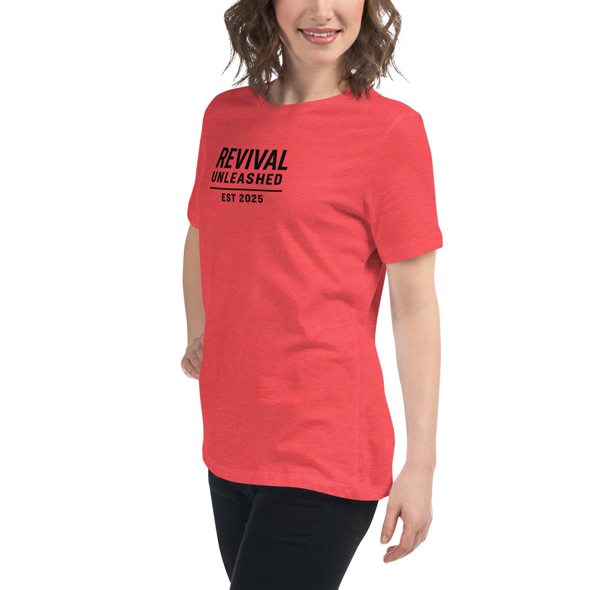 Revival Unleashed EST 2025 Women’s Relaxed T-Shirt – Christian Faith Apparel-Revival Unleashed
