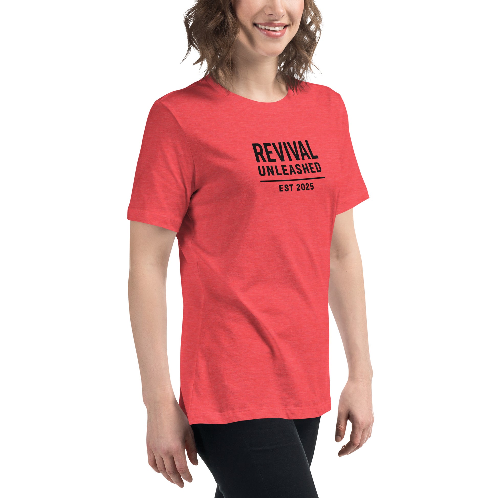 Revival Unleashed EST 2025 Women’s Relaxed T-Shirt – Christian Faith Apparel-Revival Unleashed