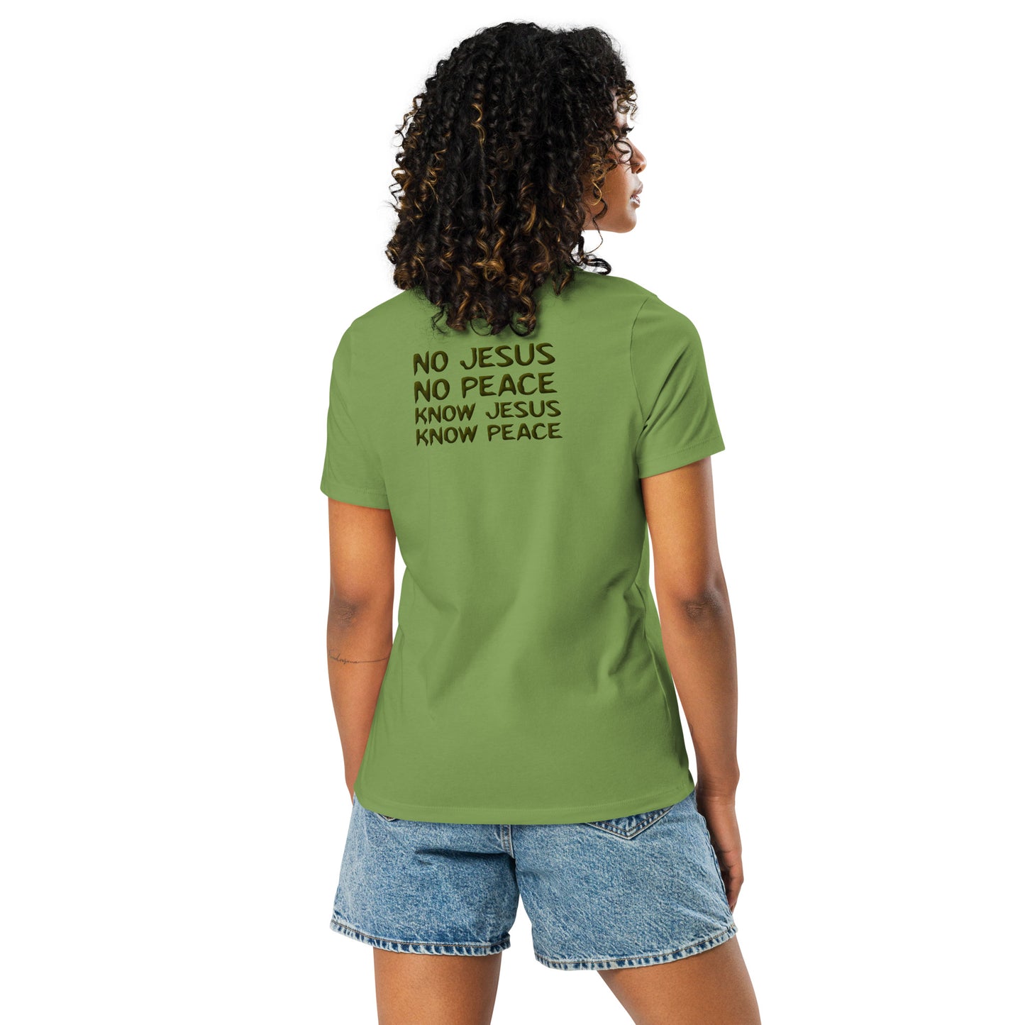 No Jesus, No Peace, Know Jesus, Know Peace Women's Relaxed Shirt | Revival Unleashed Christian Apparel-Revival Unleashed