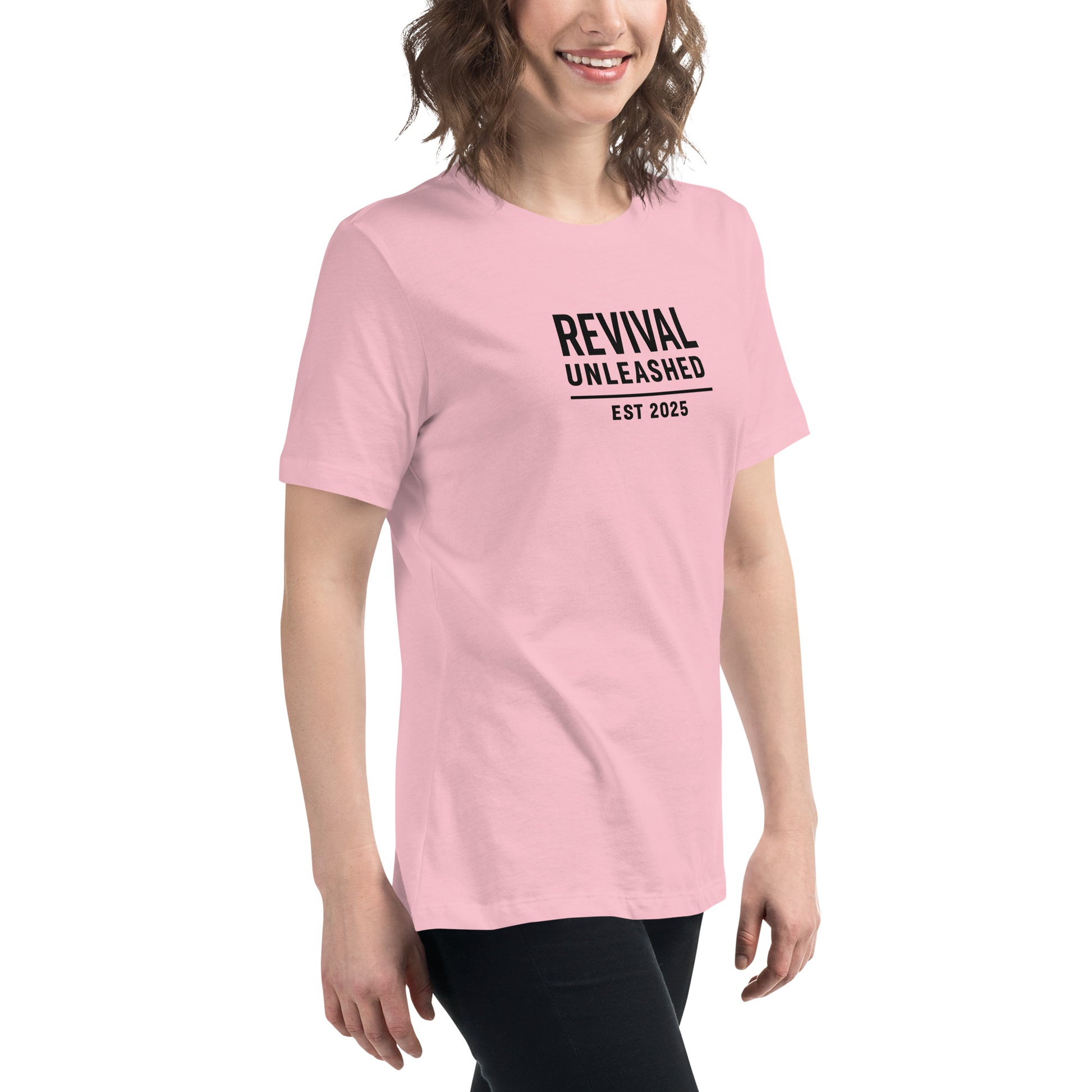 Revival Unleashed EST 2025 Women’s Relaxed T-Shirt – Christian Faith Apparel-Revival Unleashed