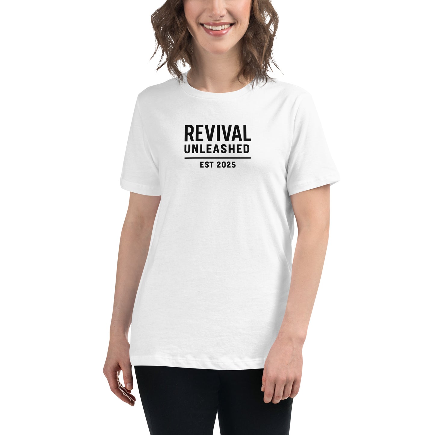 Revival Unleashed EST 2025 Women’s Relaxed T-Shirt – Christian Faith Apparel-Revival Unleashed
