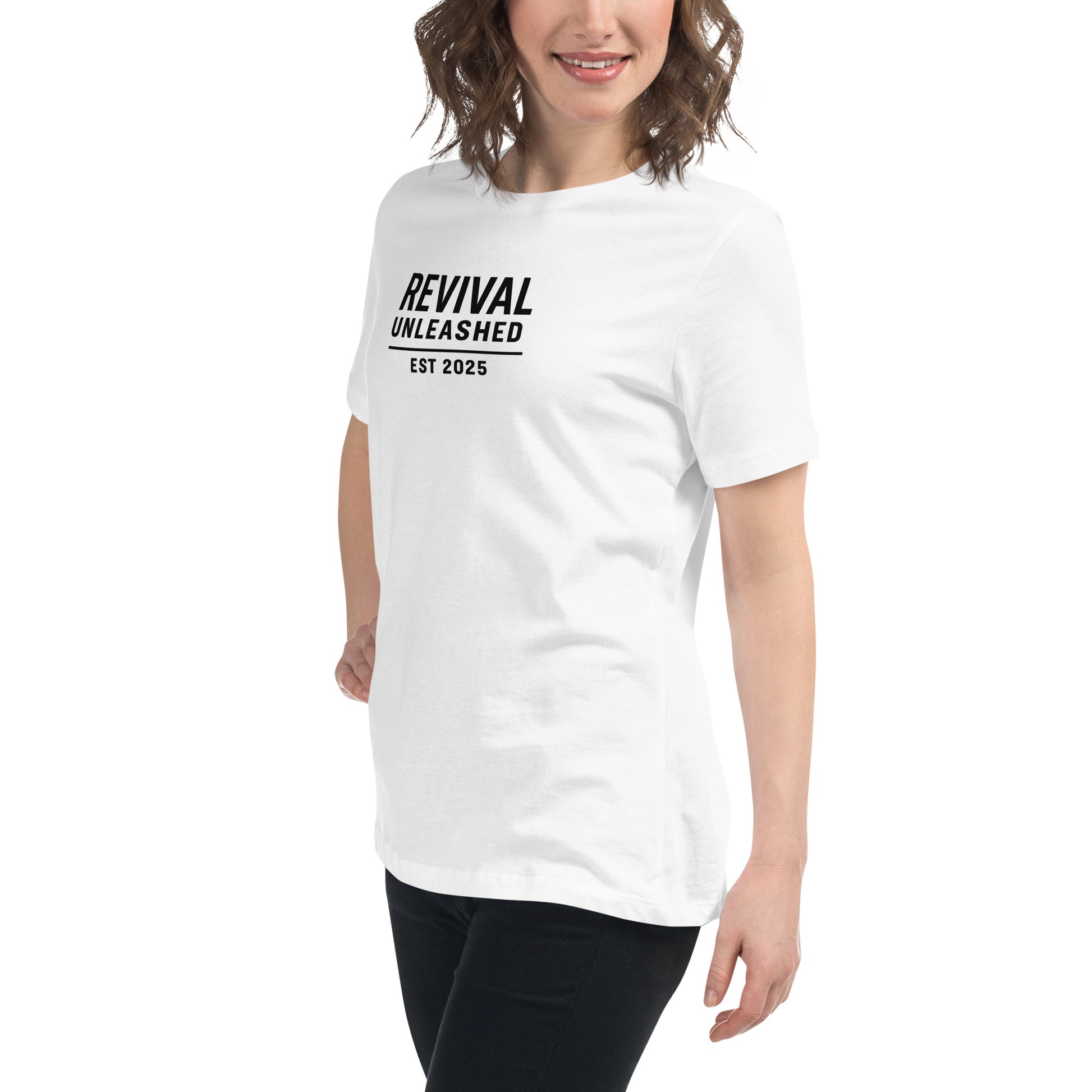 Revival Unleashed EST 2025 Women’s Relaxed T-Shirt – Christian Faith Apparel-Revival Unleashed