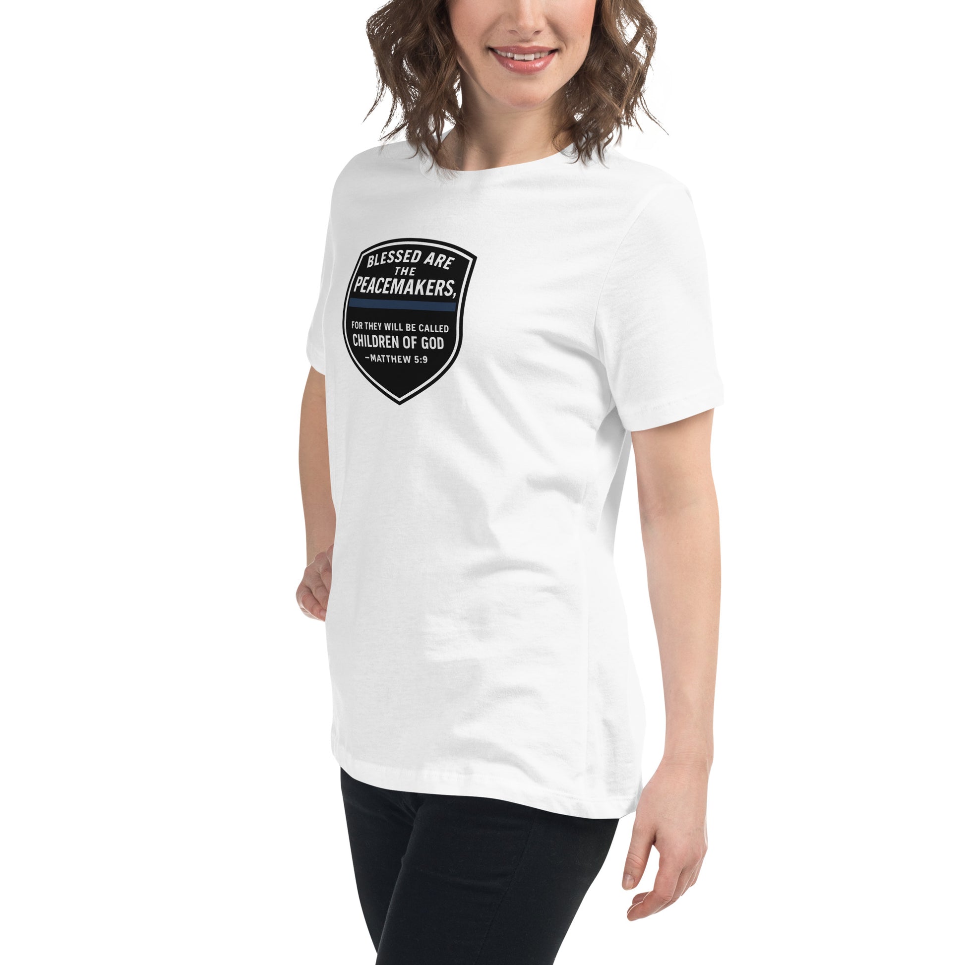 Revival Unleashed Blessed Are the Peacemakers Women’s Relaxed T-Shirt – Christian Faith & Law Enforcement Apparel-Revival Unleashed