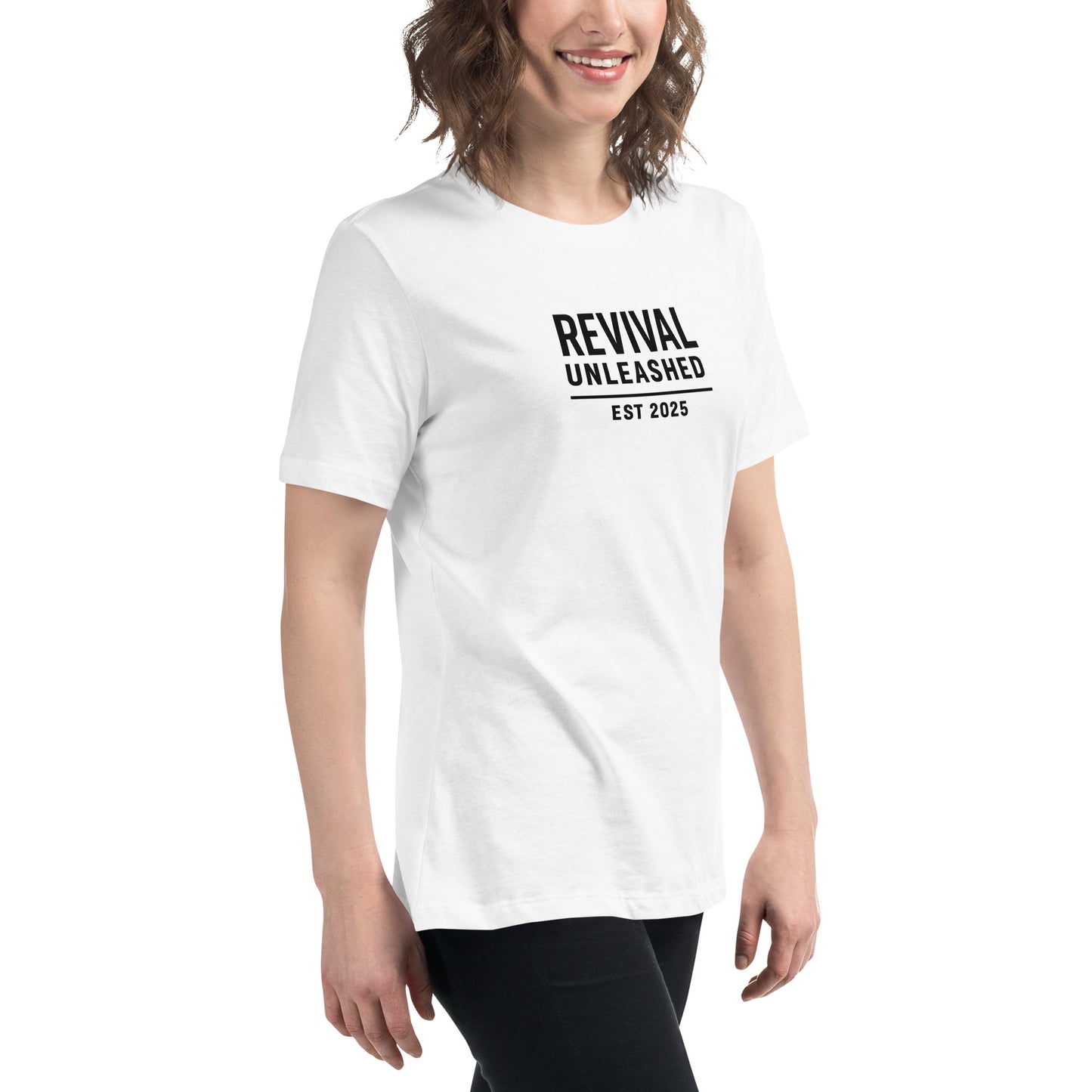 Revival Unleashed EST 2025 Women’s Relaxed T-Shirt – Christian Faith Apparel-Revival Unleashed